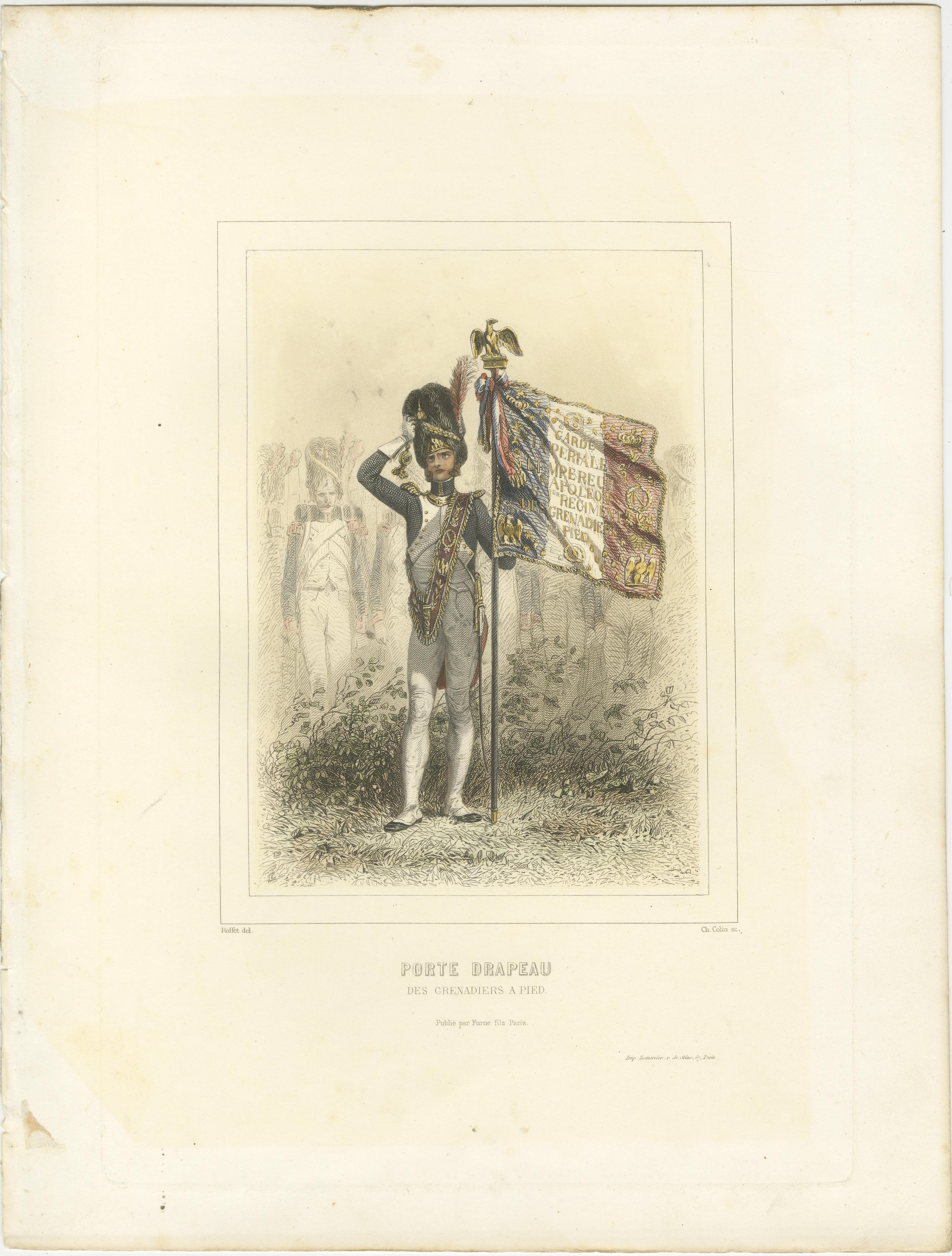 Granaderos a pie napoleónicos - Chasseur, Granadero y Abanderado, 1859 en Bueno estado para la venta en Langweer, NL