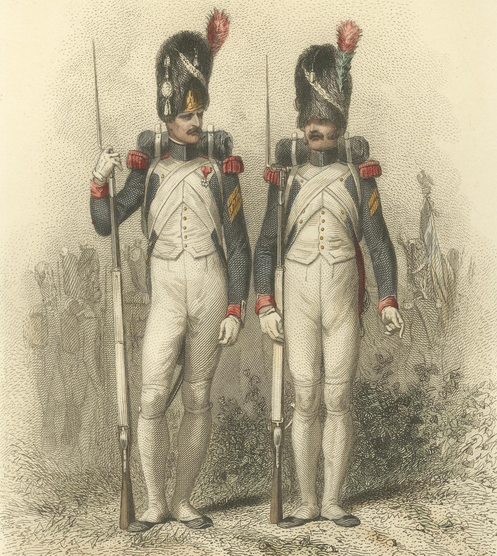 Granaderos a pie napoleónicos - Chasseur, Granadero y Abanderado, 1859 en venta 1