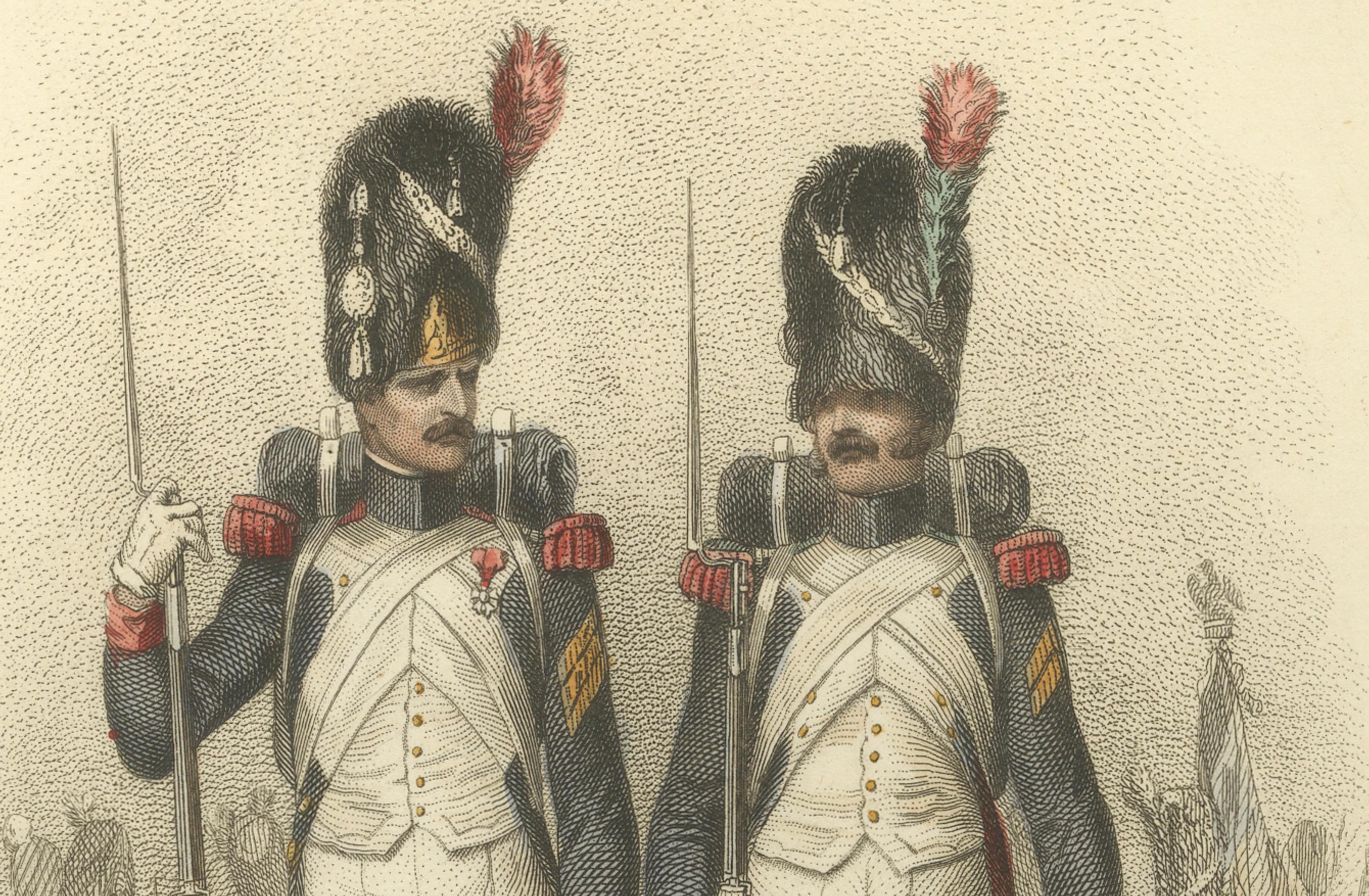 Granaderos a pie napoleónicos - Chasseur, Granadero y Abanderado, 1859 en venta 2