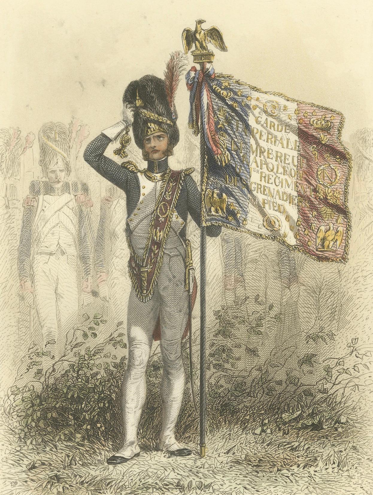 Granaderos a pie napoleónicos - Chasseur, Granadero y Abanderado, 1859 en venta 3