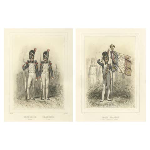 Napoleonic Foot Grenadiers – Chasseur, Grenadier, and Flag Bearer, 1859