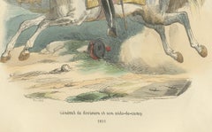 Napoleonic General of Division on Horseback, Bellangé, Military Print, 1843