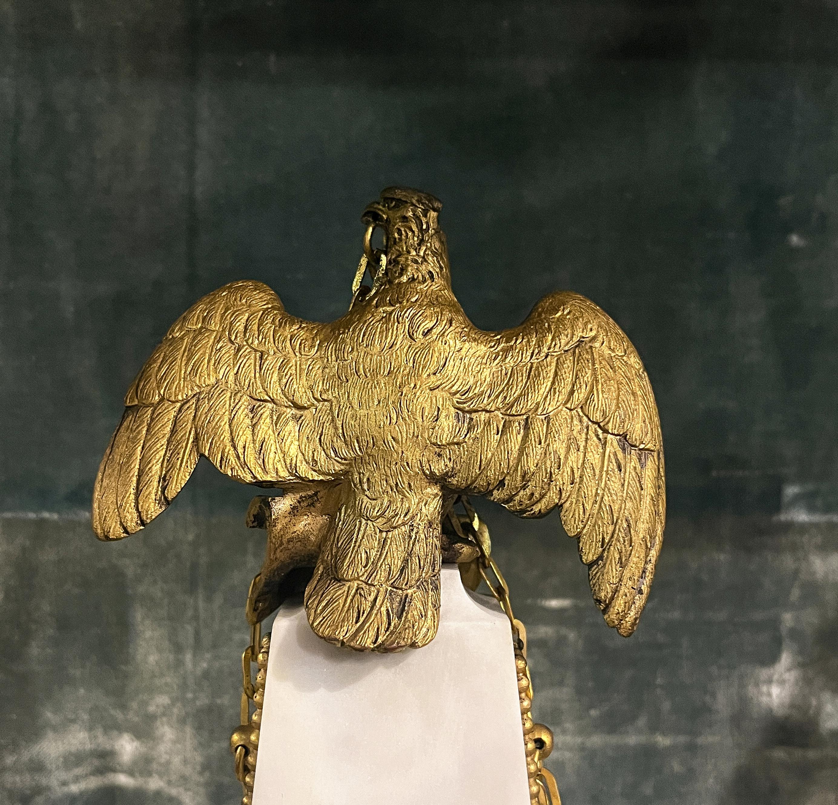 19th Century Napoleonic Gilt Bronze and Marble Obelisk Clock For Sale