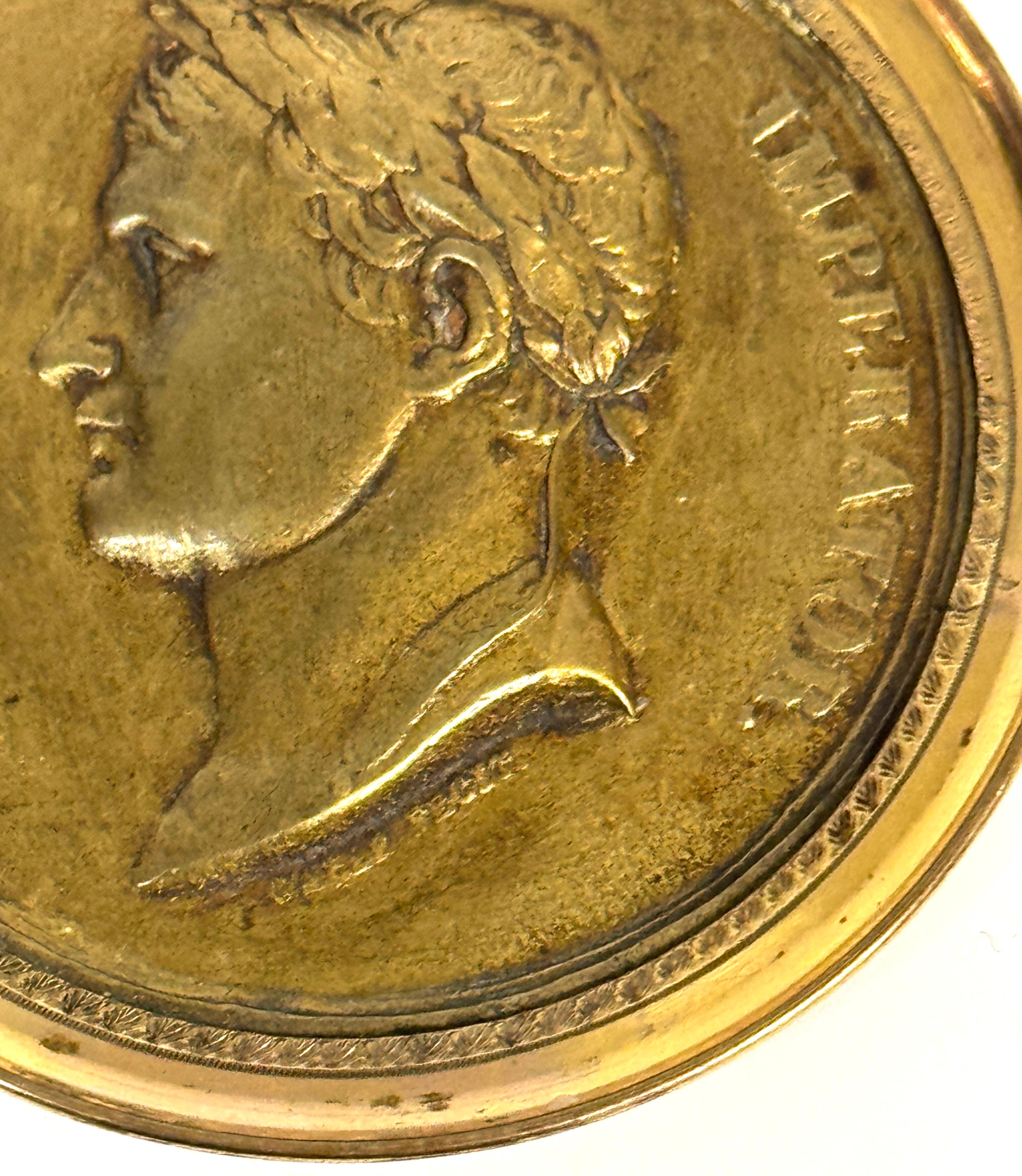 French Napoleonic Gilt-Bronze Portrait Medallion Napoleon, by Carlier Fecit, 1804-1806 For Sale