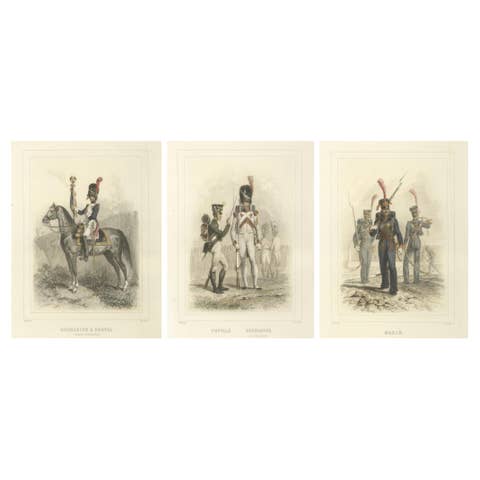 Napoleonic Guard Soldiers – Grenadier, Marine, and Standard Bearer, 1859