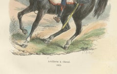 Napoleonic Horse Artillery, French Empire Uniform Plate, Paris 1843