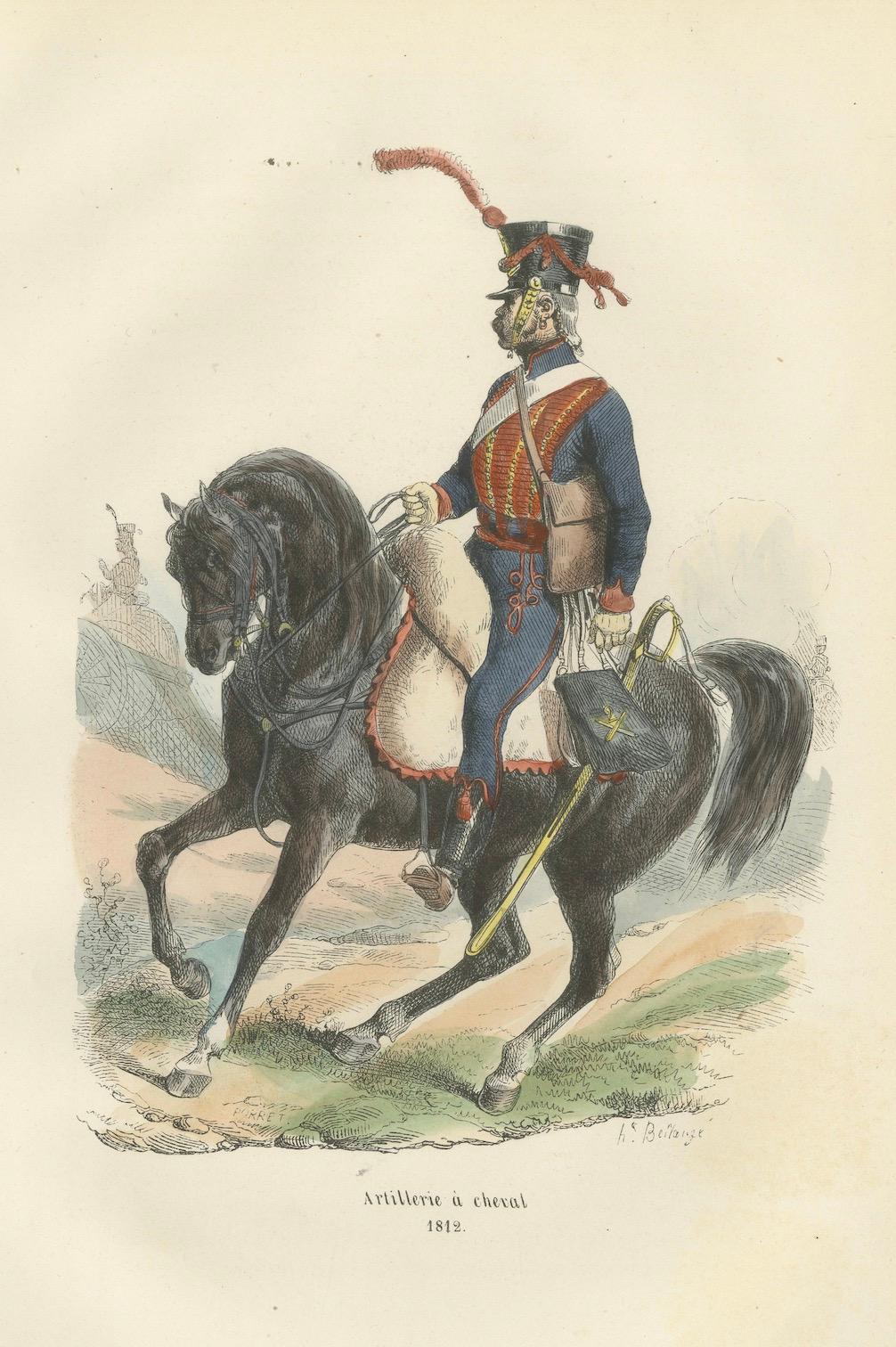 Napoleonic Horse Artillery, French Empire Uniform Plate, Paris 1843