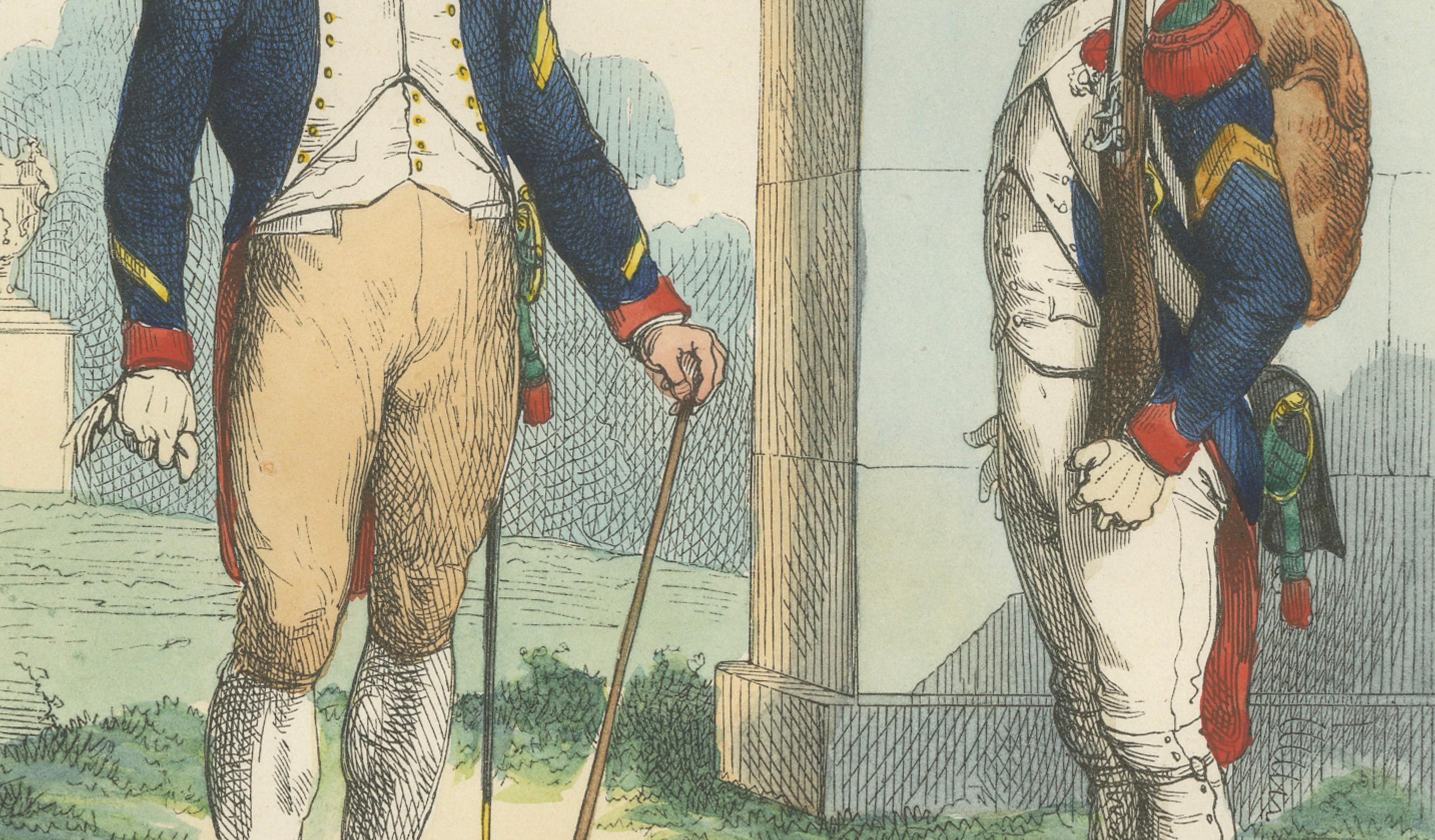 Napoleonic Imperial Guard Chasseurs à Pied Summer Uniform Print c.1843