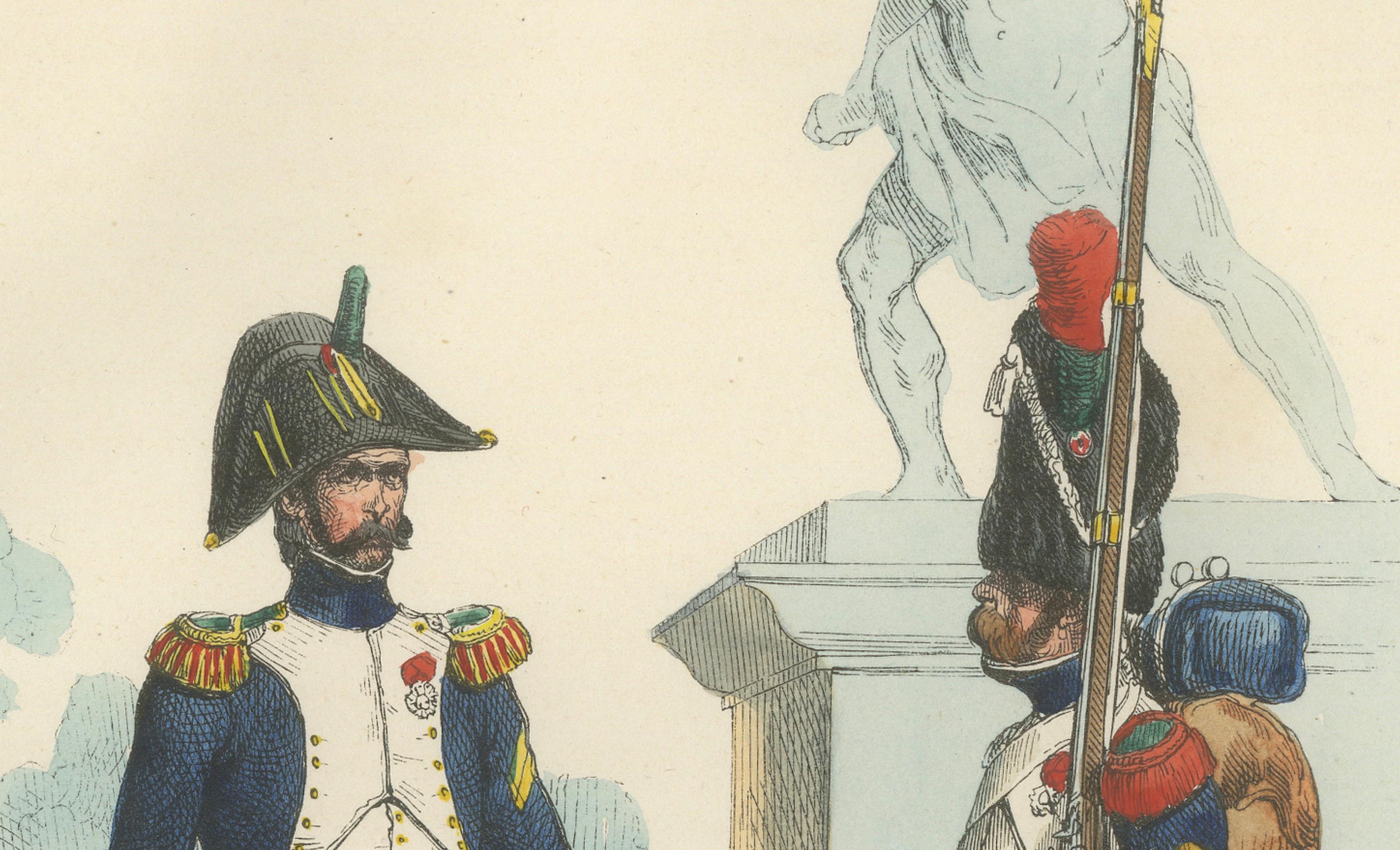 Napoleonic Imperial Guard Chasseurs à Pied Summer Uniform Print c.1843