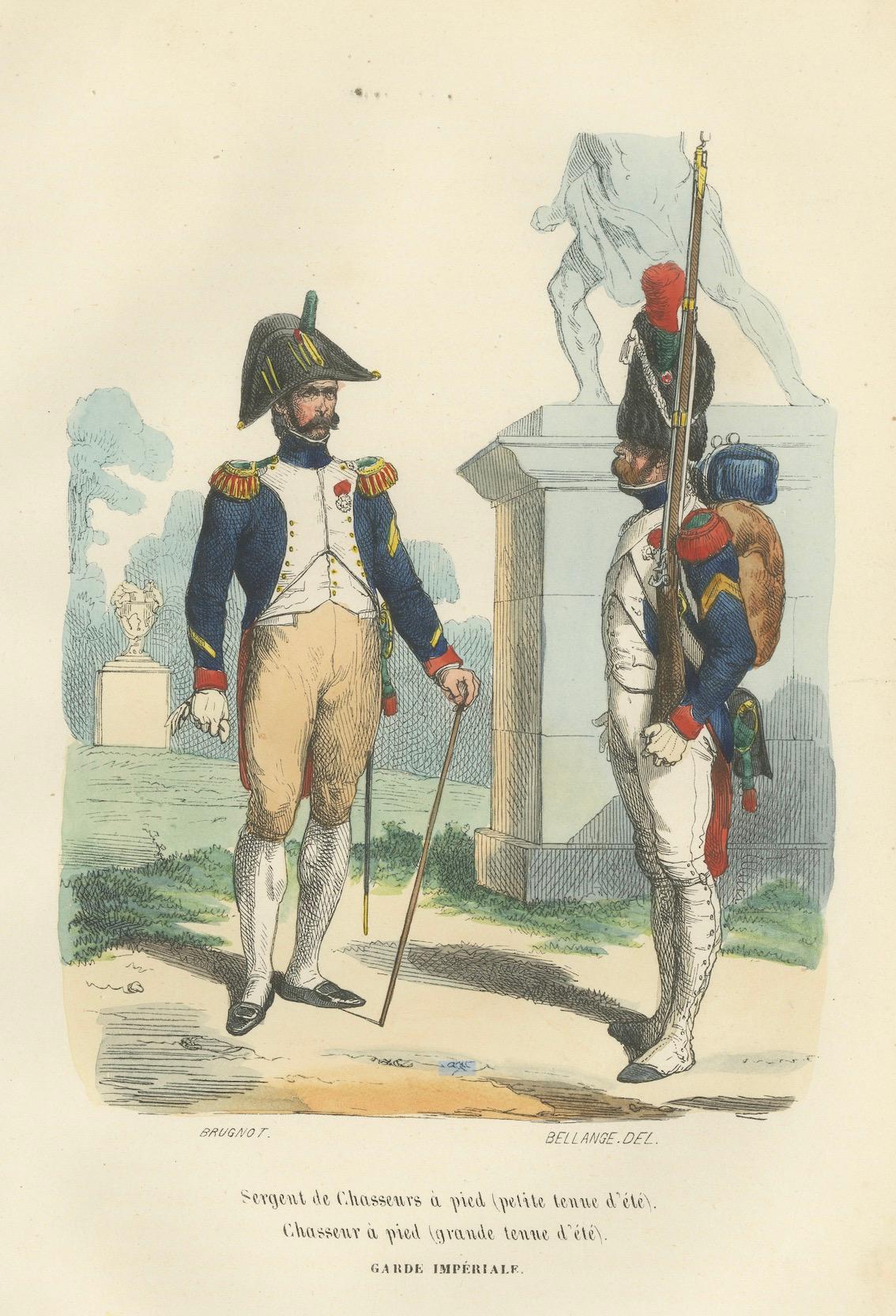 Napoleonic Imperial Guard Chasseurs à Pied Summer Uniform Print c.1843