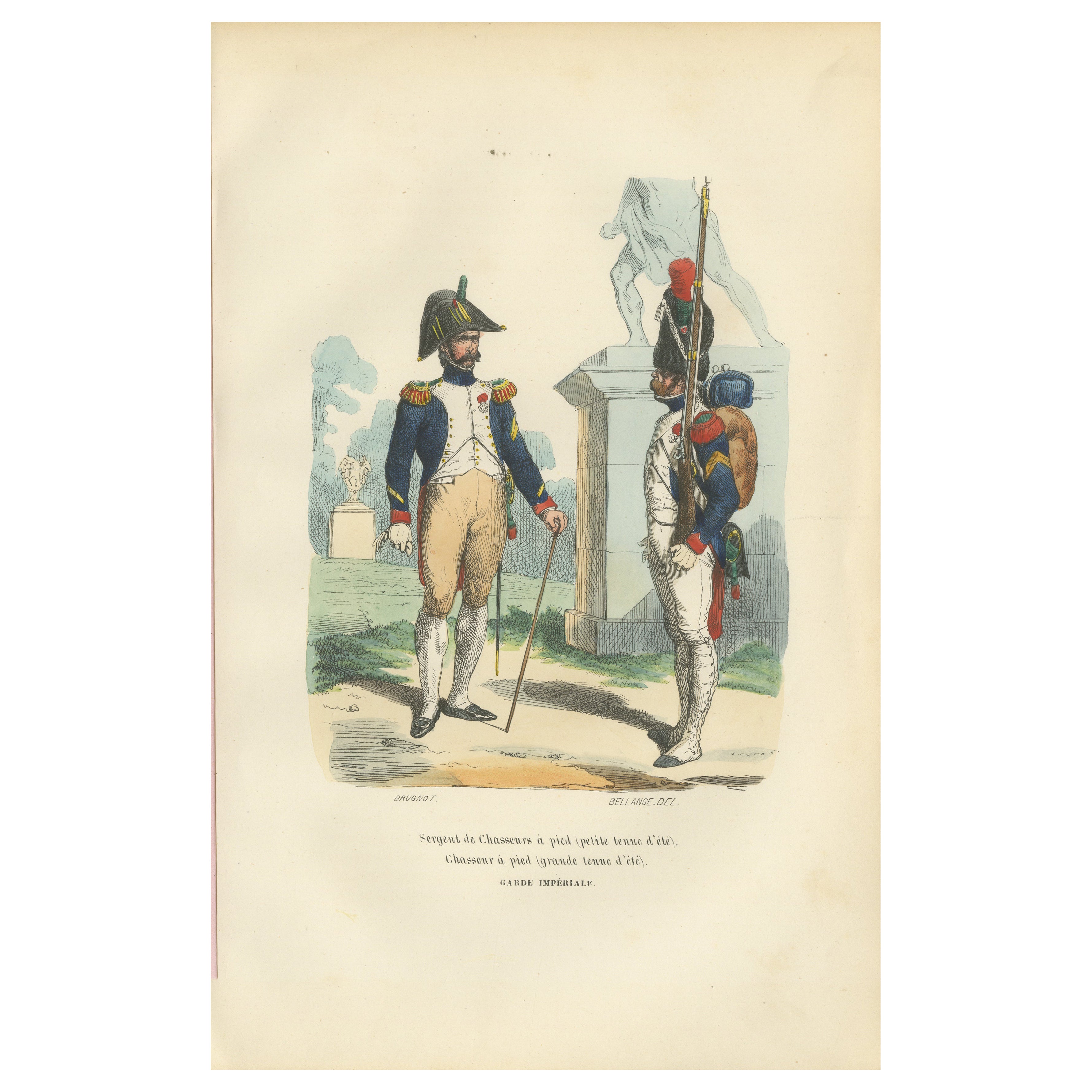 Napoleonic Imperial Guard Chasseurs à Pied Summer Uniform Print c.1843