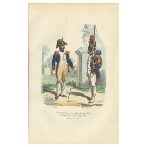 Napoleonic Imperial Guard Chasseurs à Pied Summer Uniform Print c.1843