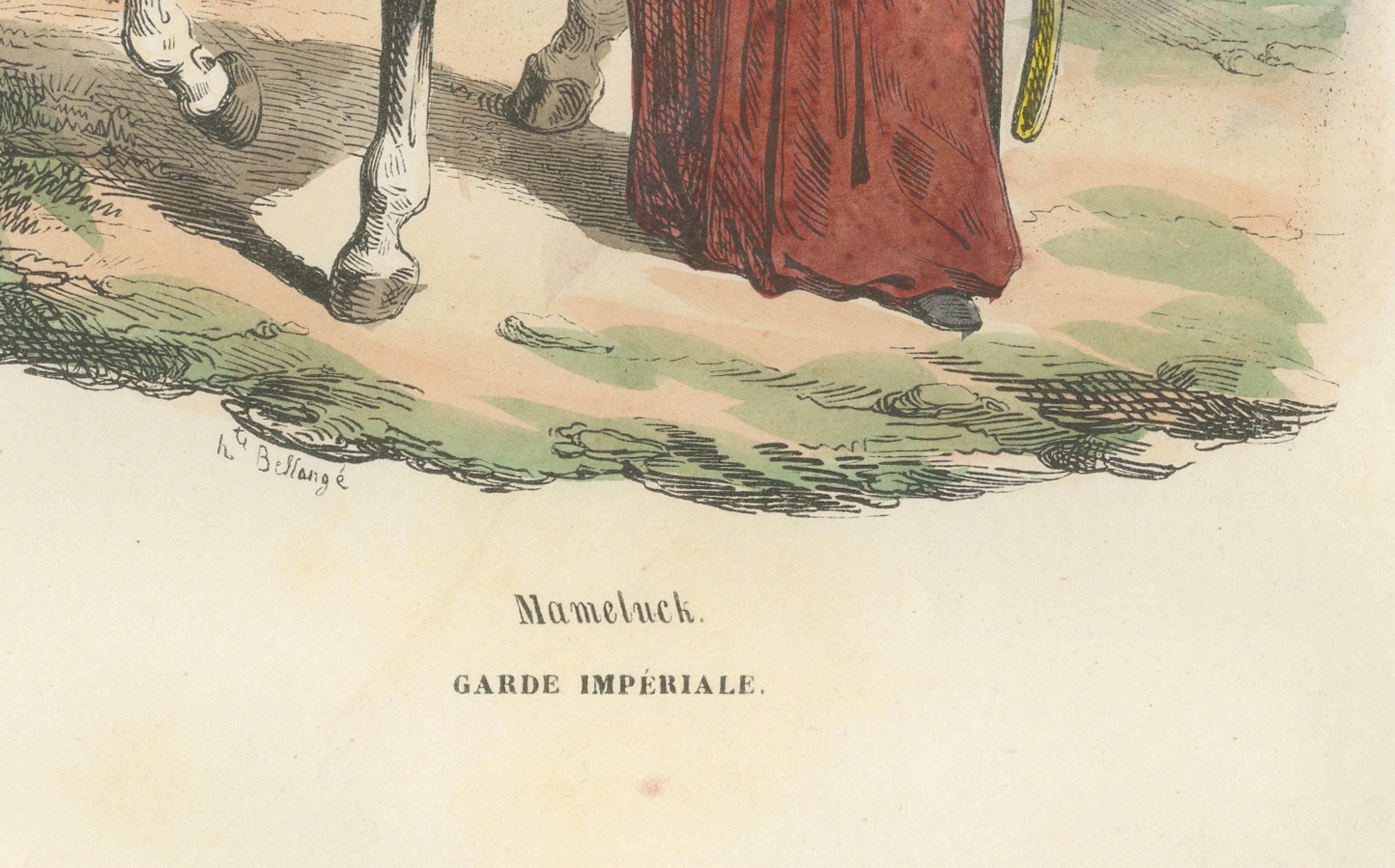 Napoleonic Mameluck of the Imperial Guard, hand-colored military print, 1843