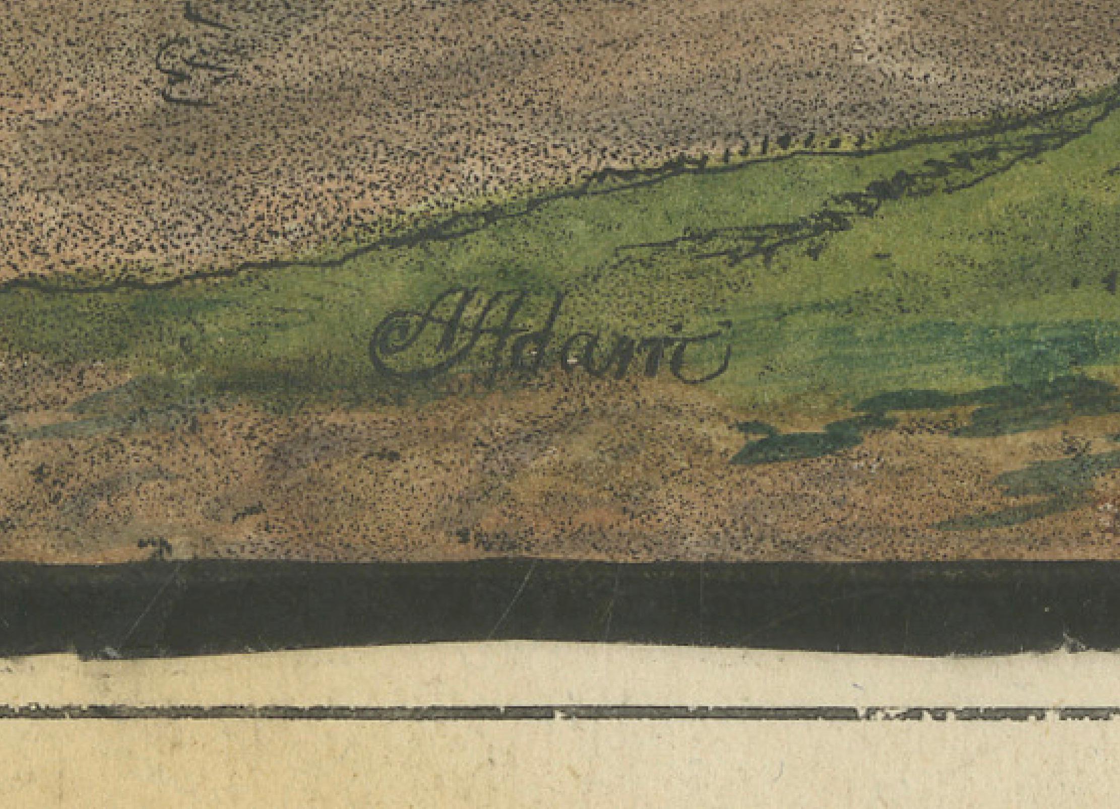 Napoleonic Military Encampment - Hand-Coloured Panoramic Aquatint, c1810