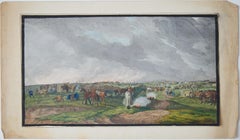 Napoleonic Military Encampment - Hand-Coloured Panoramic Aquatint, c1810