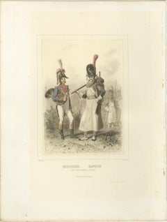 Napoleonic Military Musicians – Sapper, Horn Player, and Drum Major, 1859
