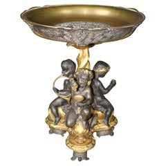 Napoleonic Patinated and Gilt Bronze Centerpiece by Auguste Delafontaine