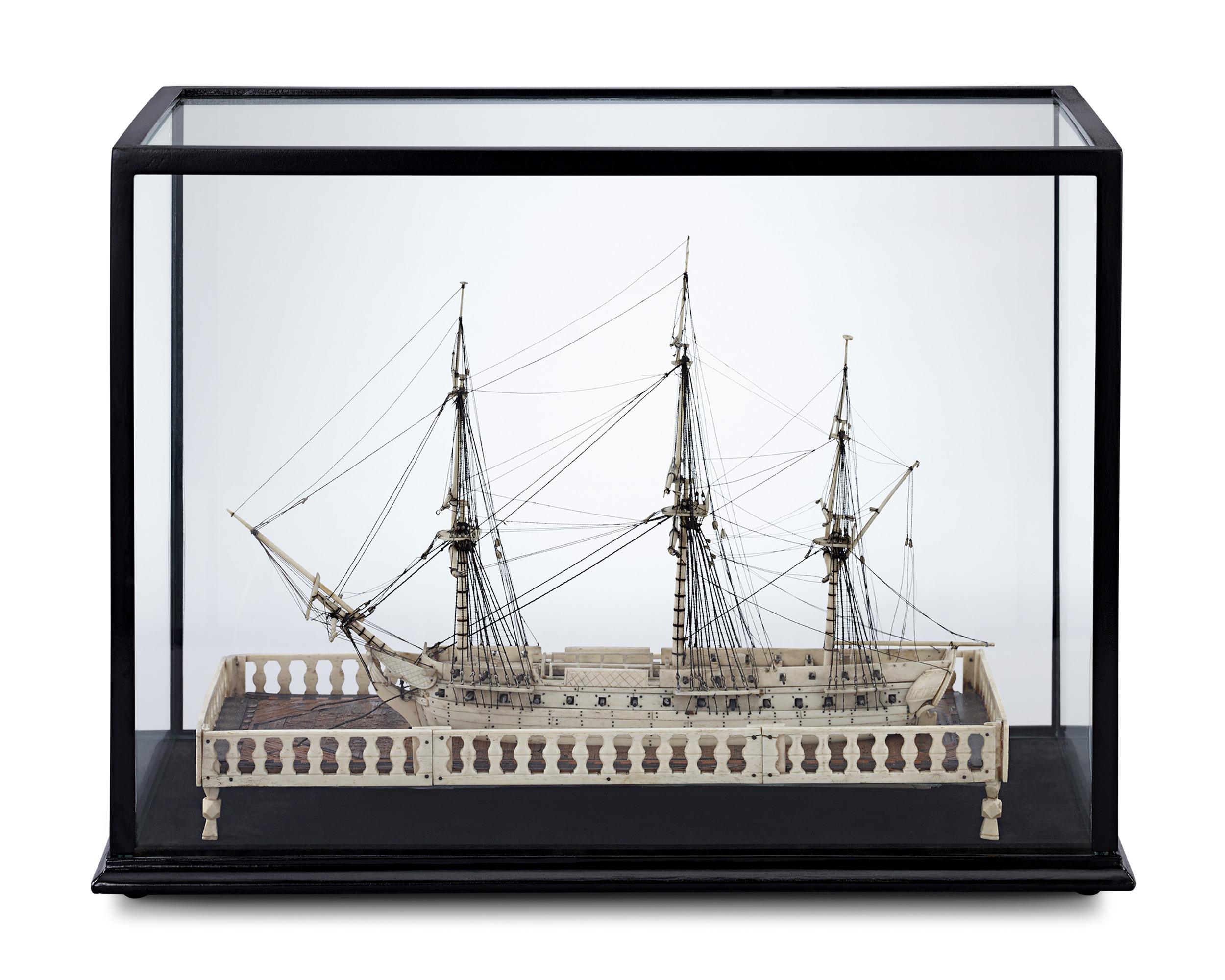 Bone Ship Model Napoleonic Prisoner-of-War Bone Ship Model For Sale at 1stDibs