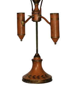 Napoleonic Revival Orange Tole Desk Lamp