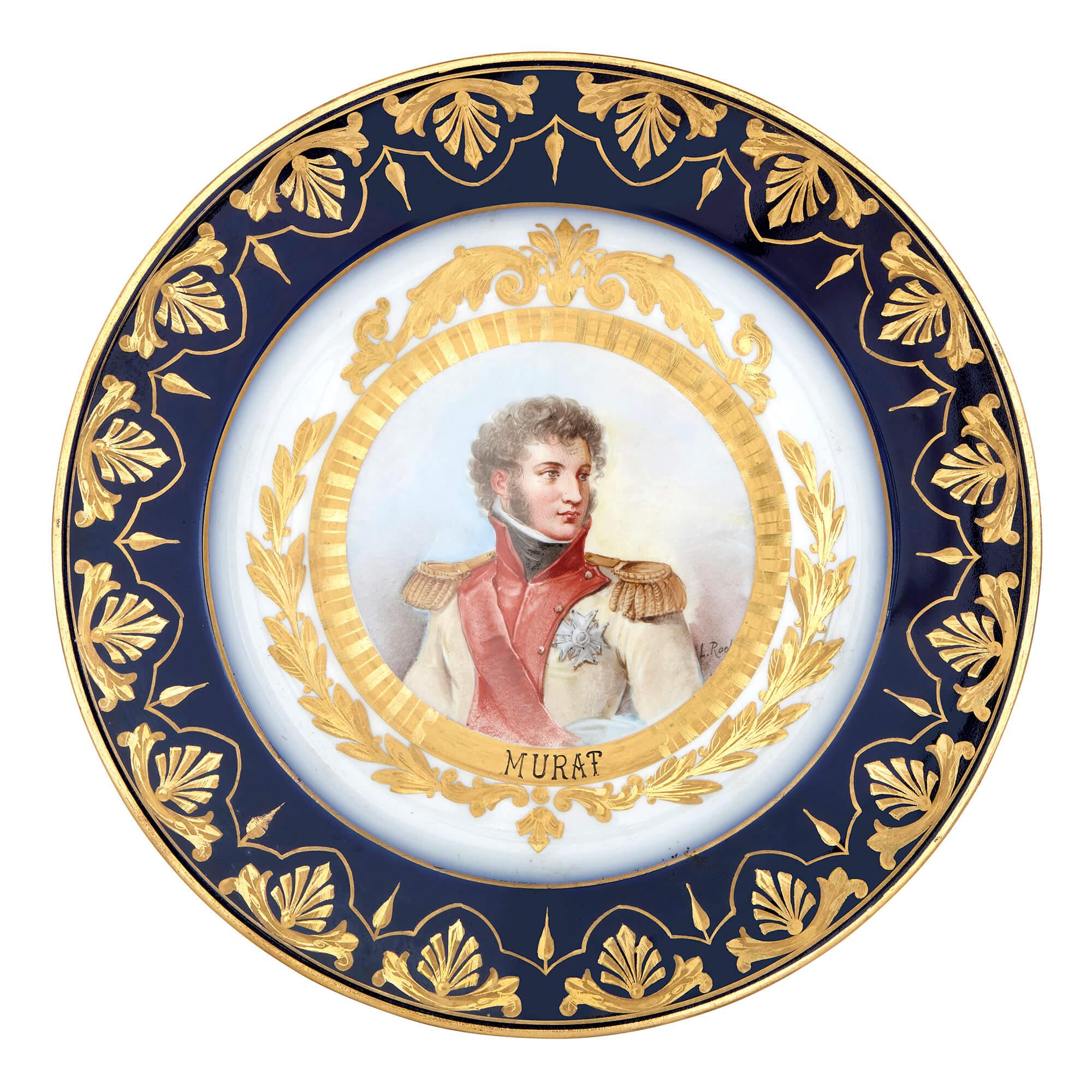 Gilt Napoleonic Sevres Style Porcelain Dessert Service
