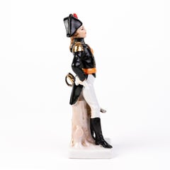 Napoleonic Soldier Fine 24KT Gold Porcelain Figure