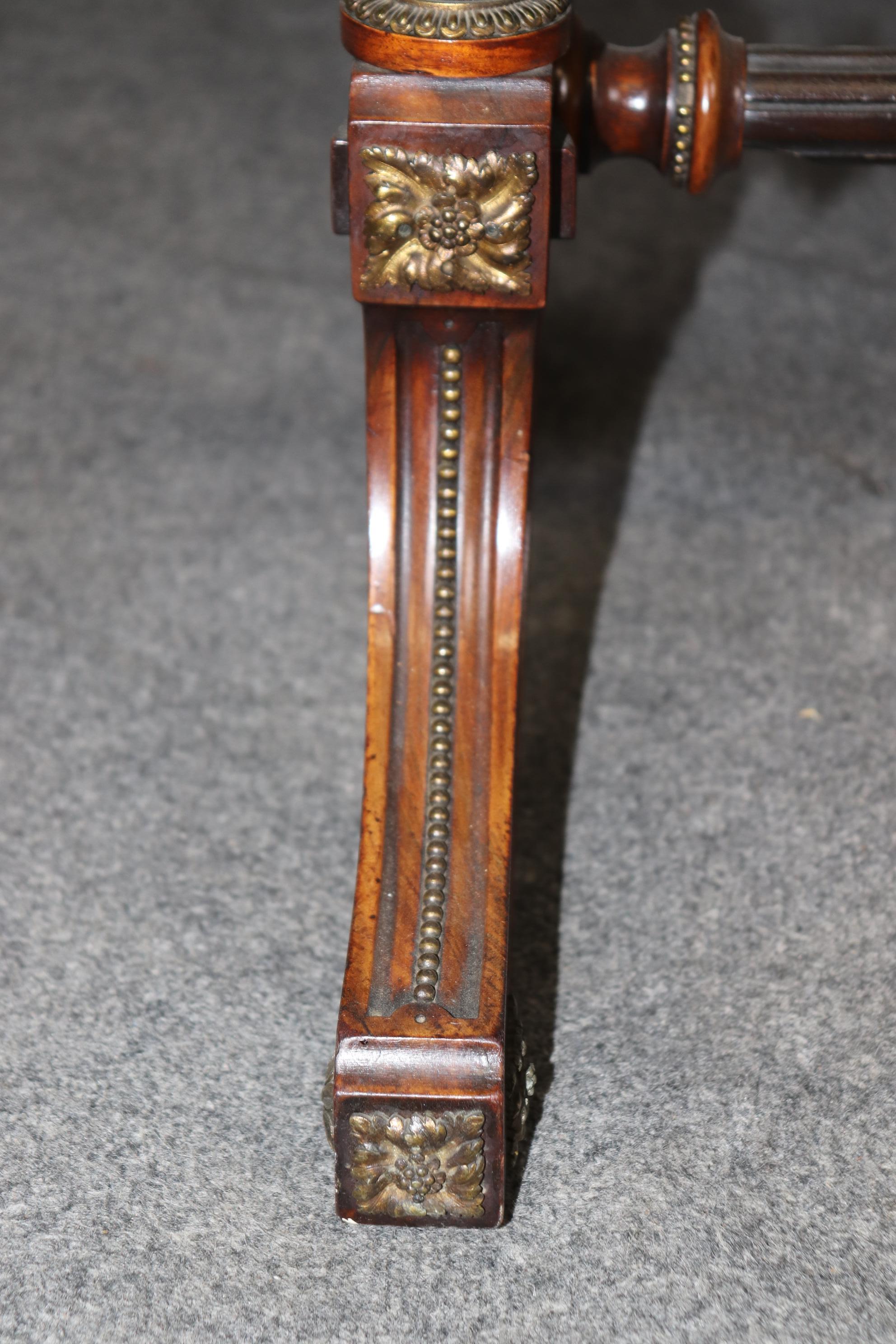 Napoleonic Style Burled Walnut Bronze Mounted French Inlaid Flip Top Game Table For Sale 5