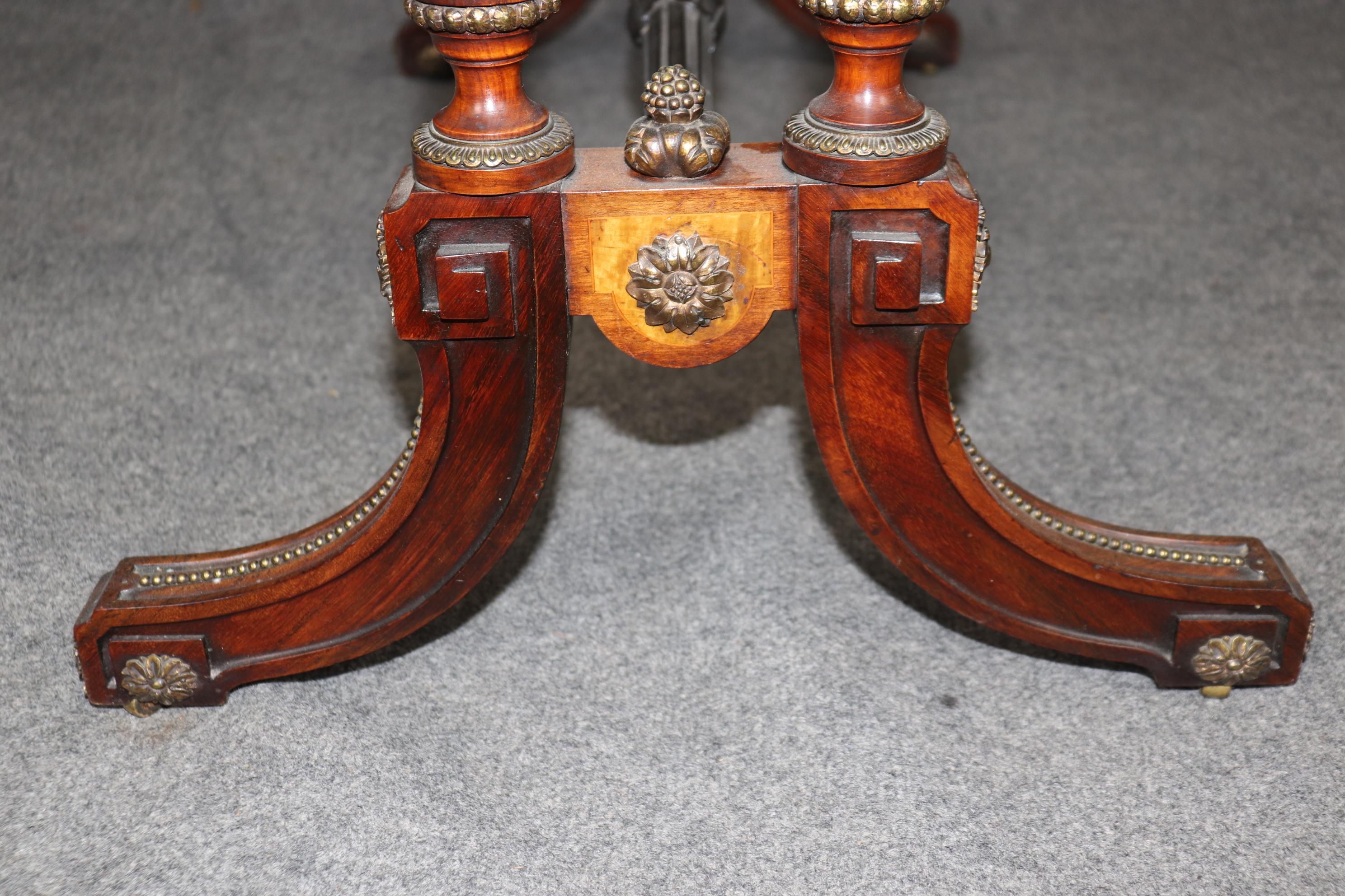 Napoleonic Style Burled Walnut Bronze Mounted French Inlaid Flip Top Game Table For Sale 9