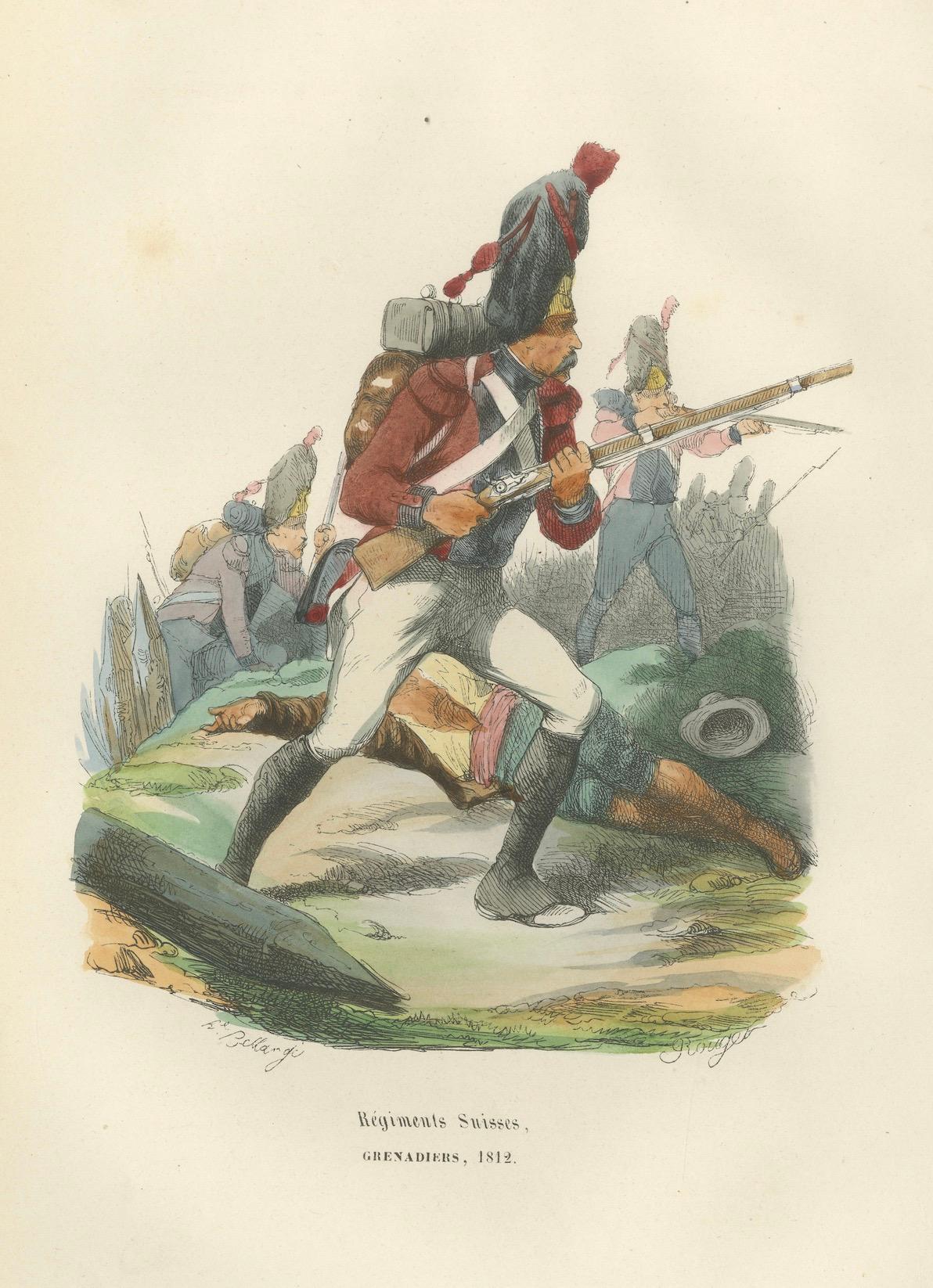 Napoleonic Swiss Grenadier, Régiments Suisses 1812 – Imperial Guard Print, 1843