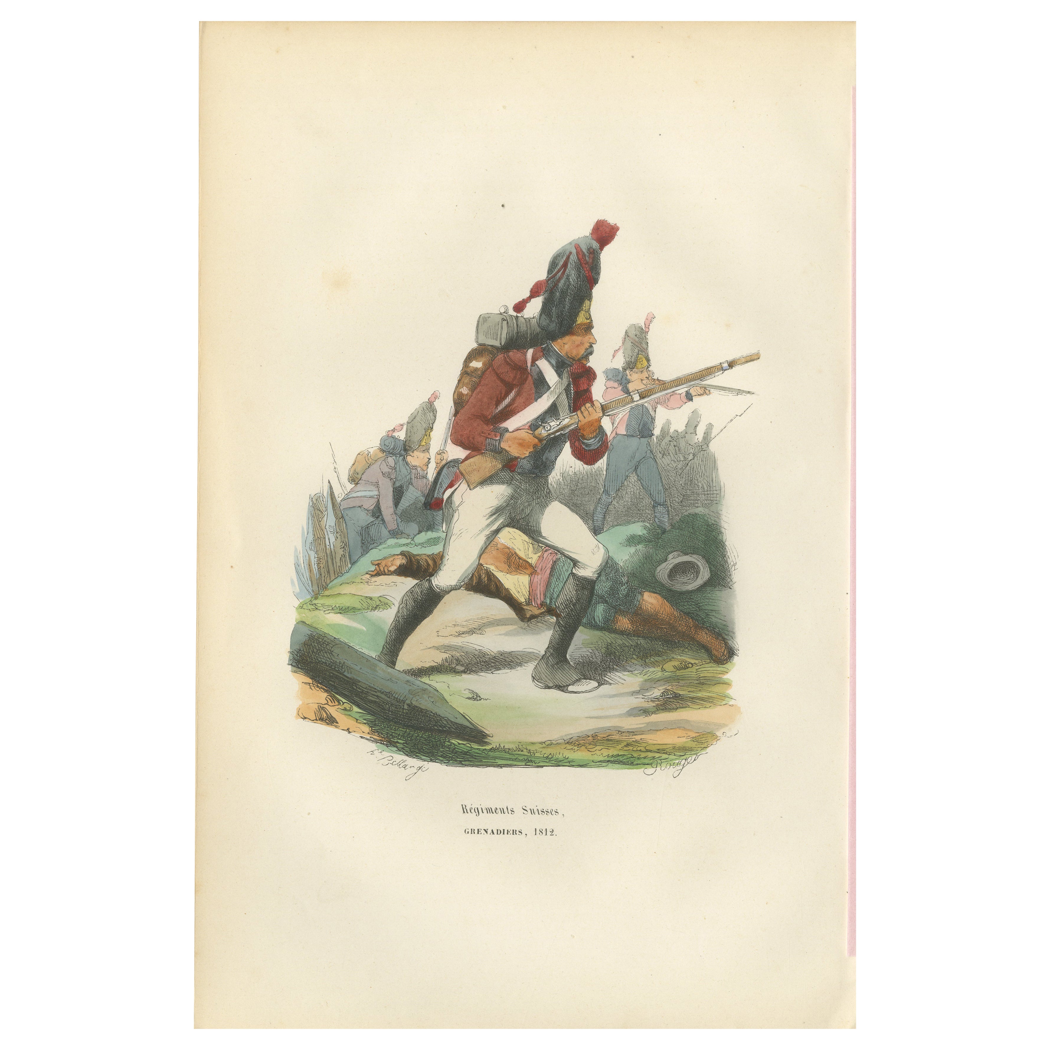 Napoleonic Swiss Grenadier, Régiments Suisses 1812 – Imperial Guard Print, 1843