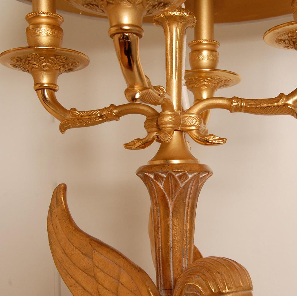 Empire Table Lamps Egyptian revival Bois Dore Bouilotte lamps Napoleonic pair im Angebot 1