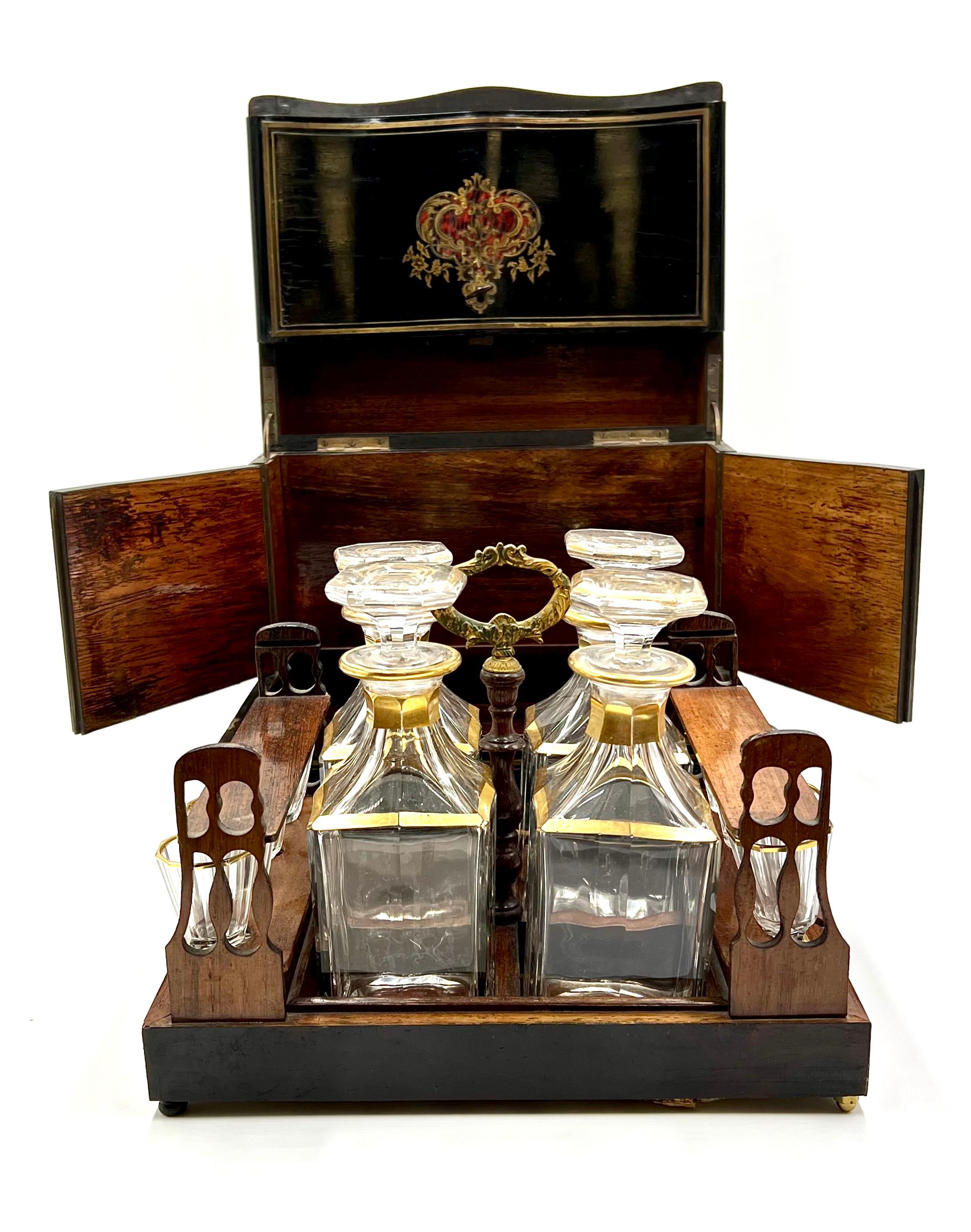 Napoléon III Cabinet à liqueurs Napoléonien Tantalus, 19ème siècle en vente