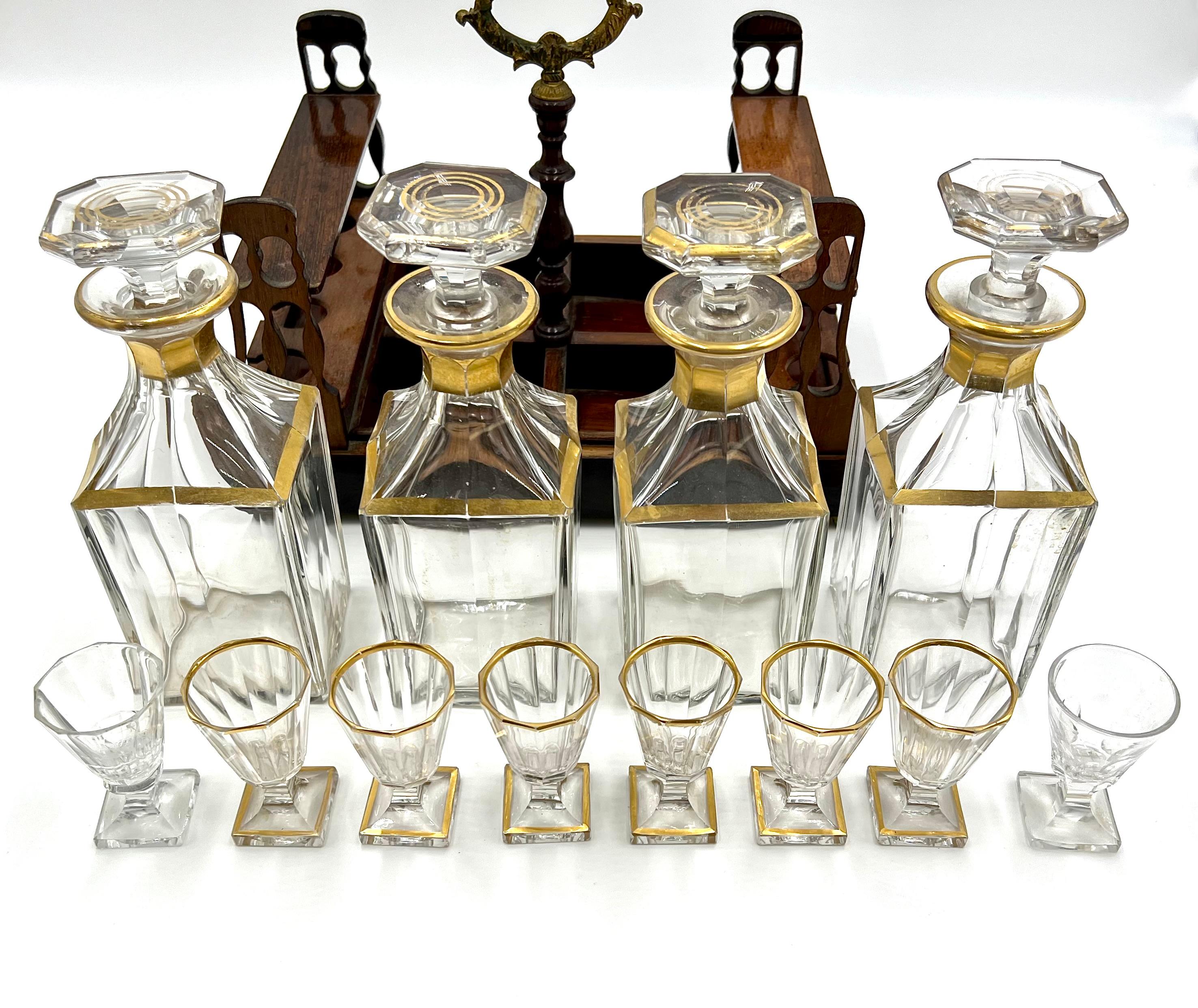 Cabinet à liqueurs Napoléonien Tantalus, 19ème siècle Bon état - En vente à Palm Beach Gardens, FL