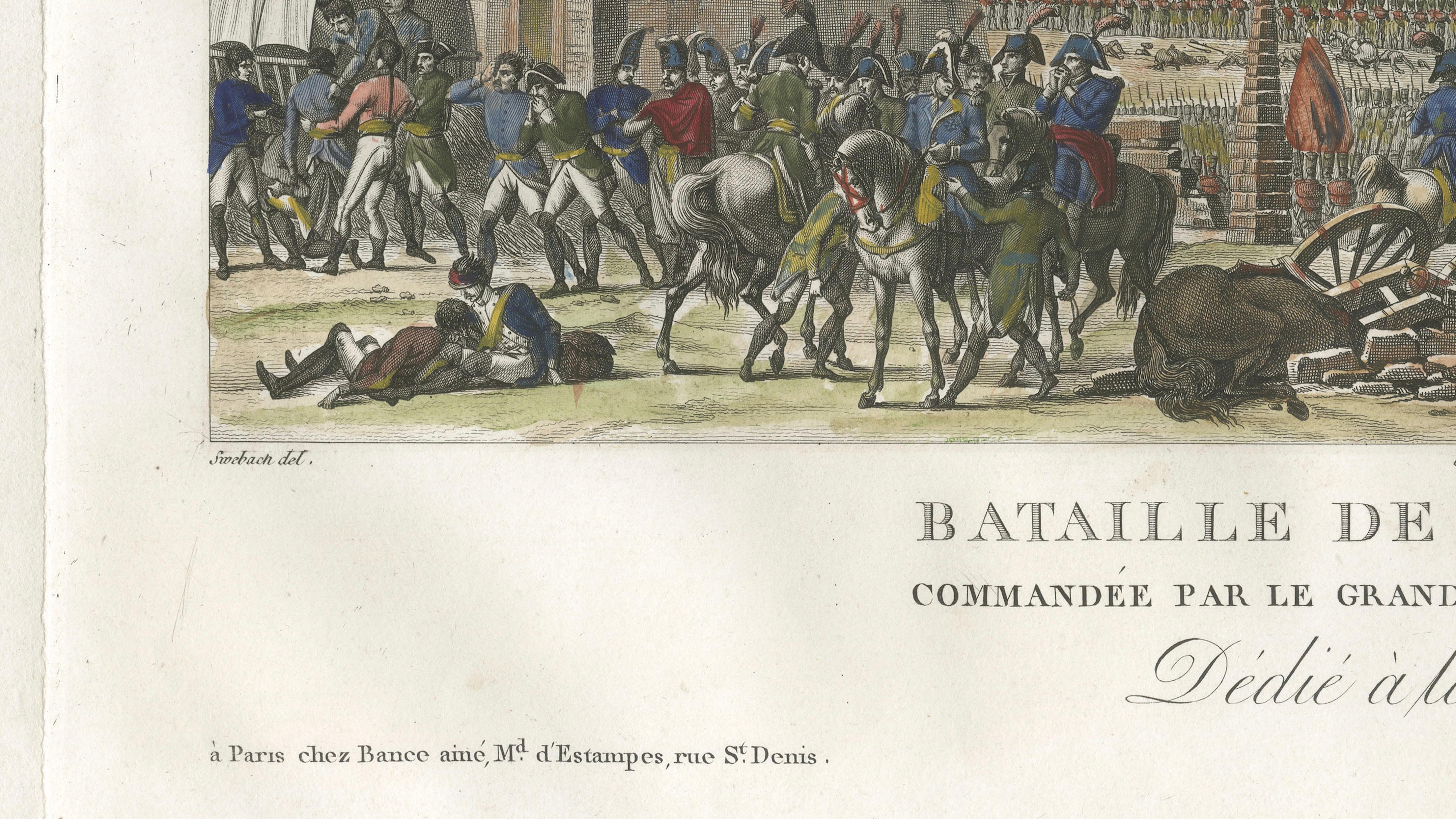 Napoleonic Wars, Battle of Eylau 1807 – Hand-Colored Engraving