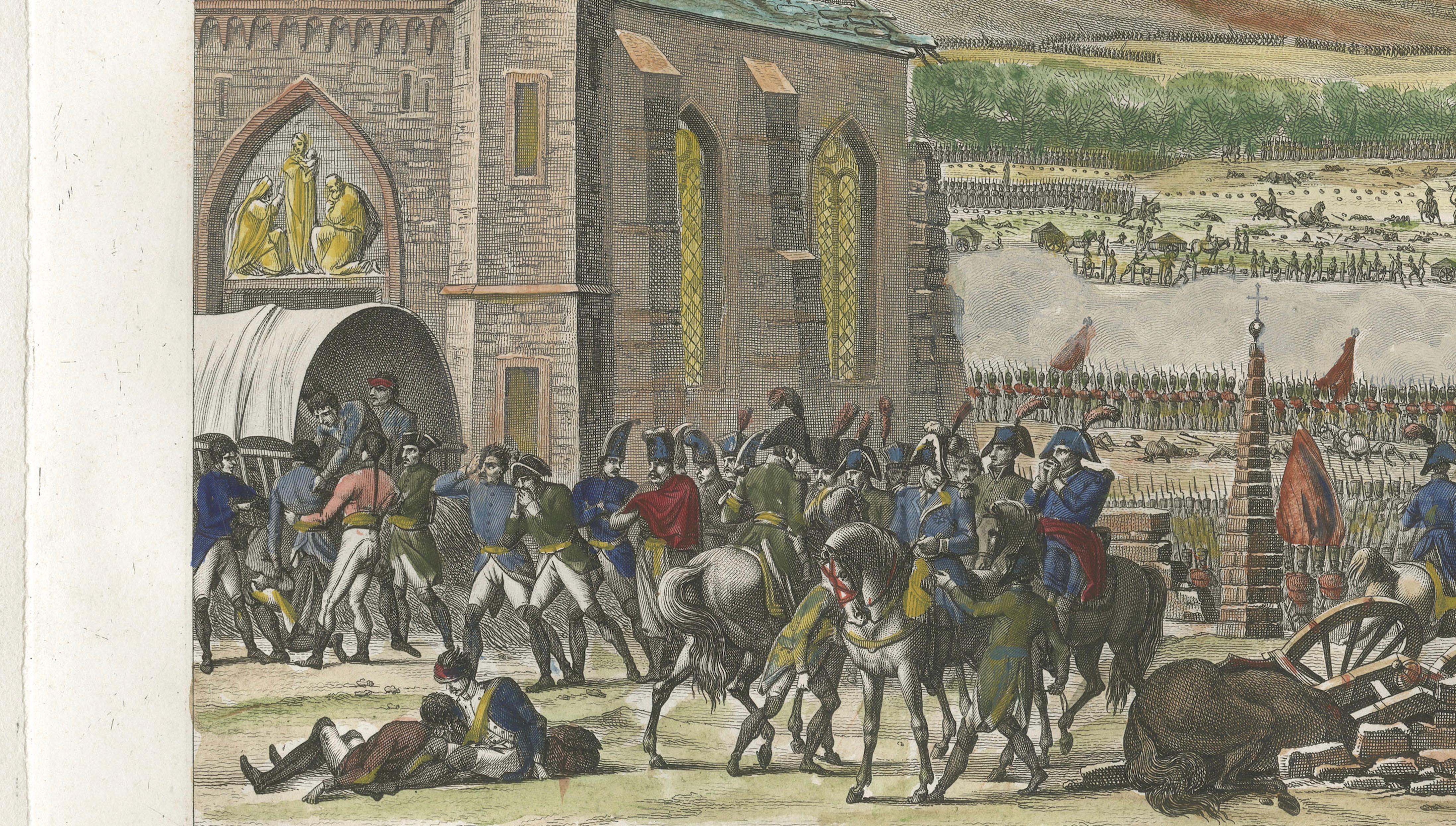 Napoleonic Wars, Battle of Eylau 1807 – Hand-Colored Engraving