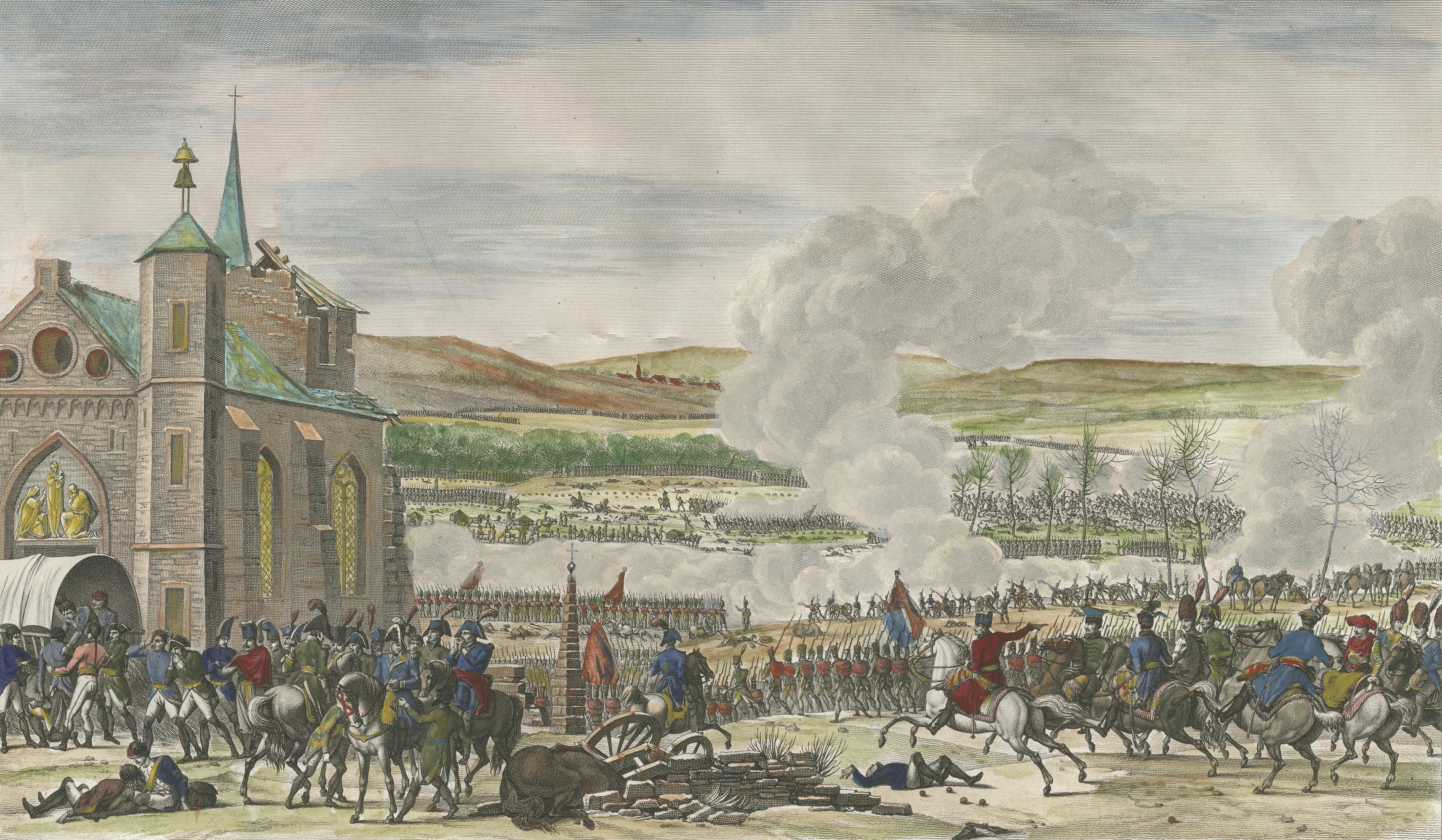 Napoleonic Wars, Battle of Eylau 1807 – Hand-Colored Engraving