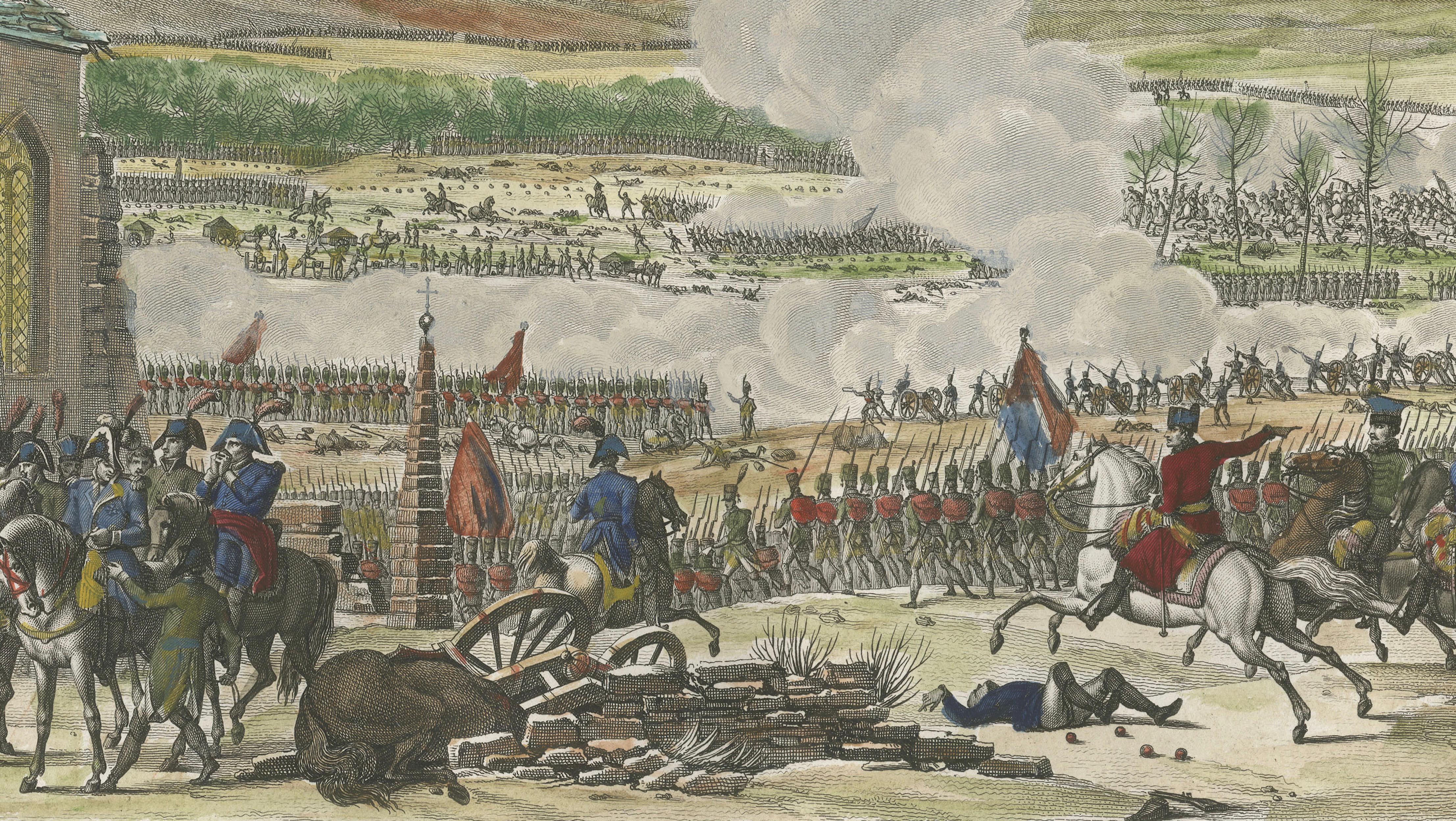 Napoleonic Wars, Battle of Eylau 1807 – Hand-Colored Engraving
