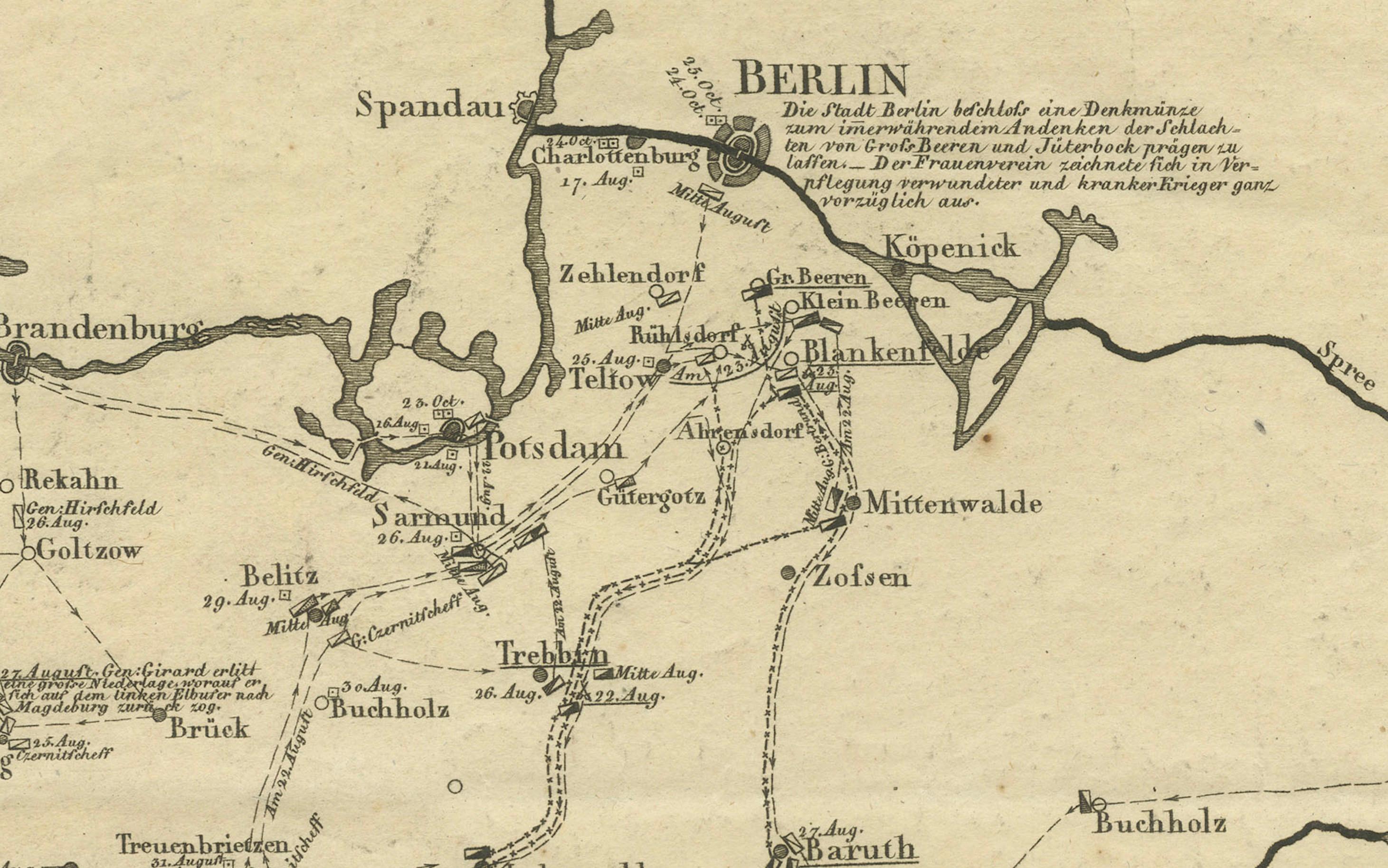 Napoleonic Wars: Germany Allied Military Campaign Map by Ausfeld, 1814