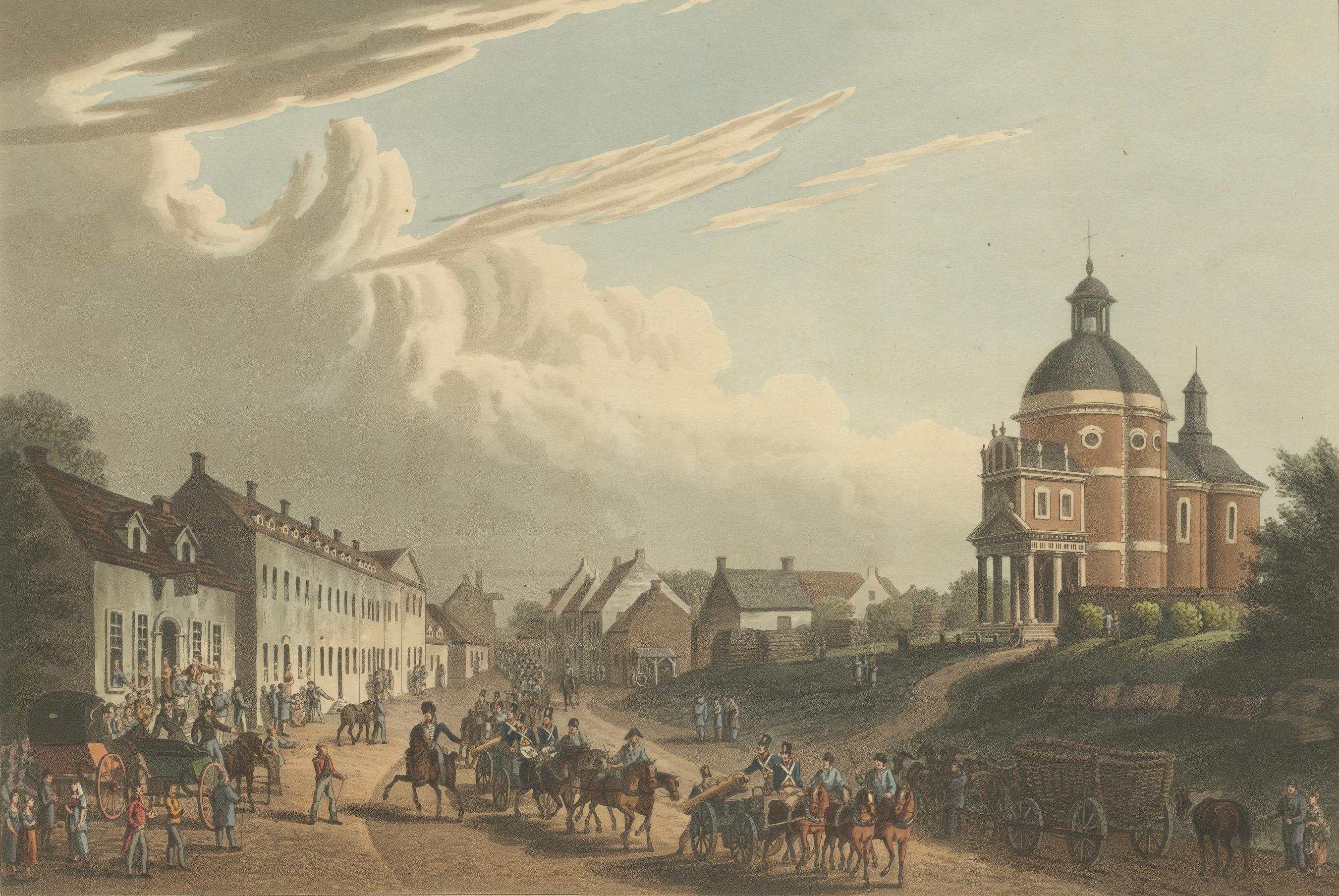 Napoleons Niederlage in Waterloo: Gefangene französische Kanonen beschlagnahmt am 24. Juli 1815 entfernt (Papier) im Angebot