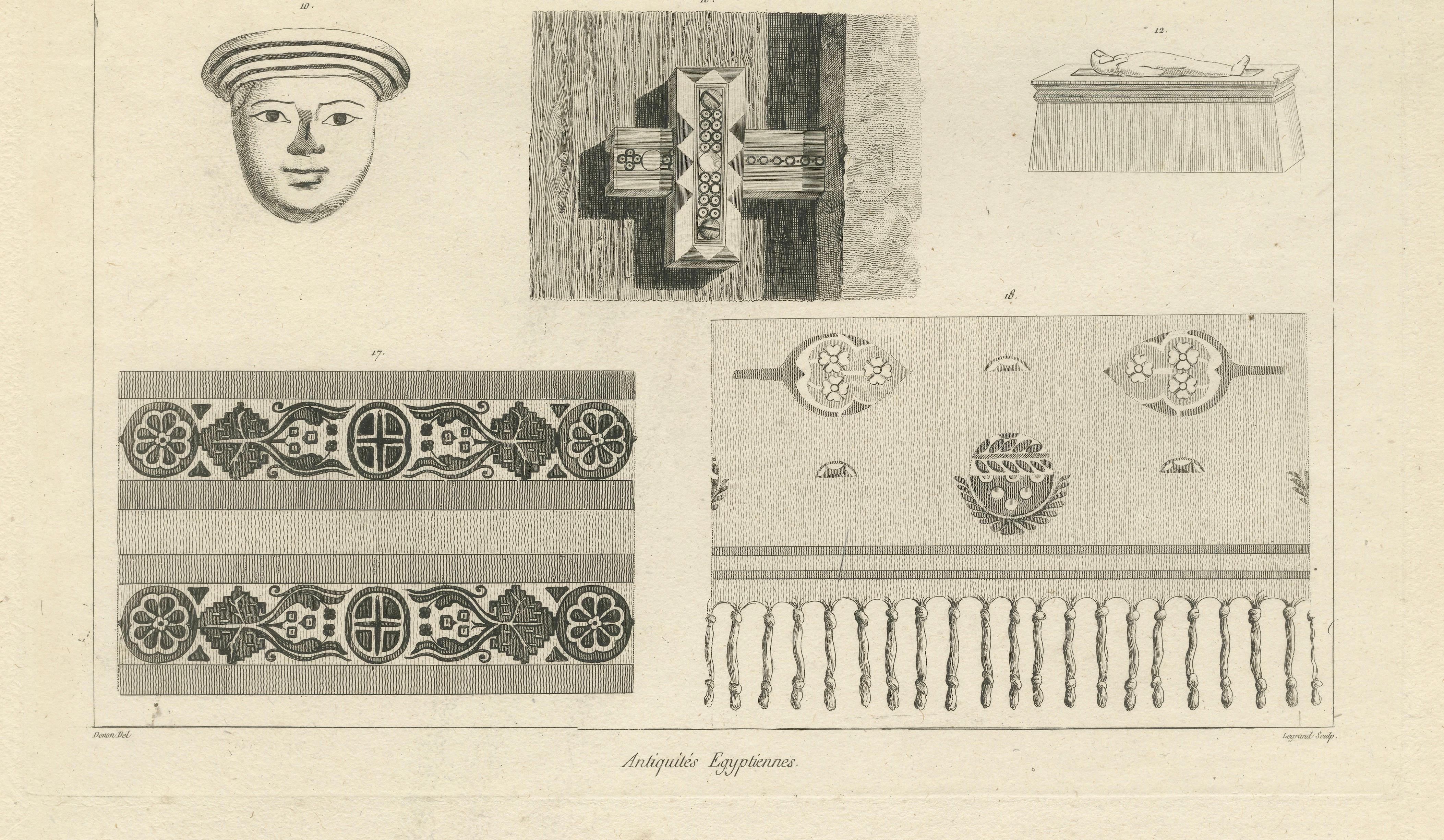 Napoleon’s Egypt: Ancient Artefacts and Sculptural Fragments, 2 Engravings, 1802