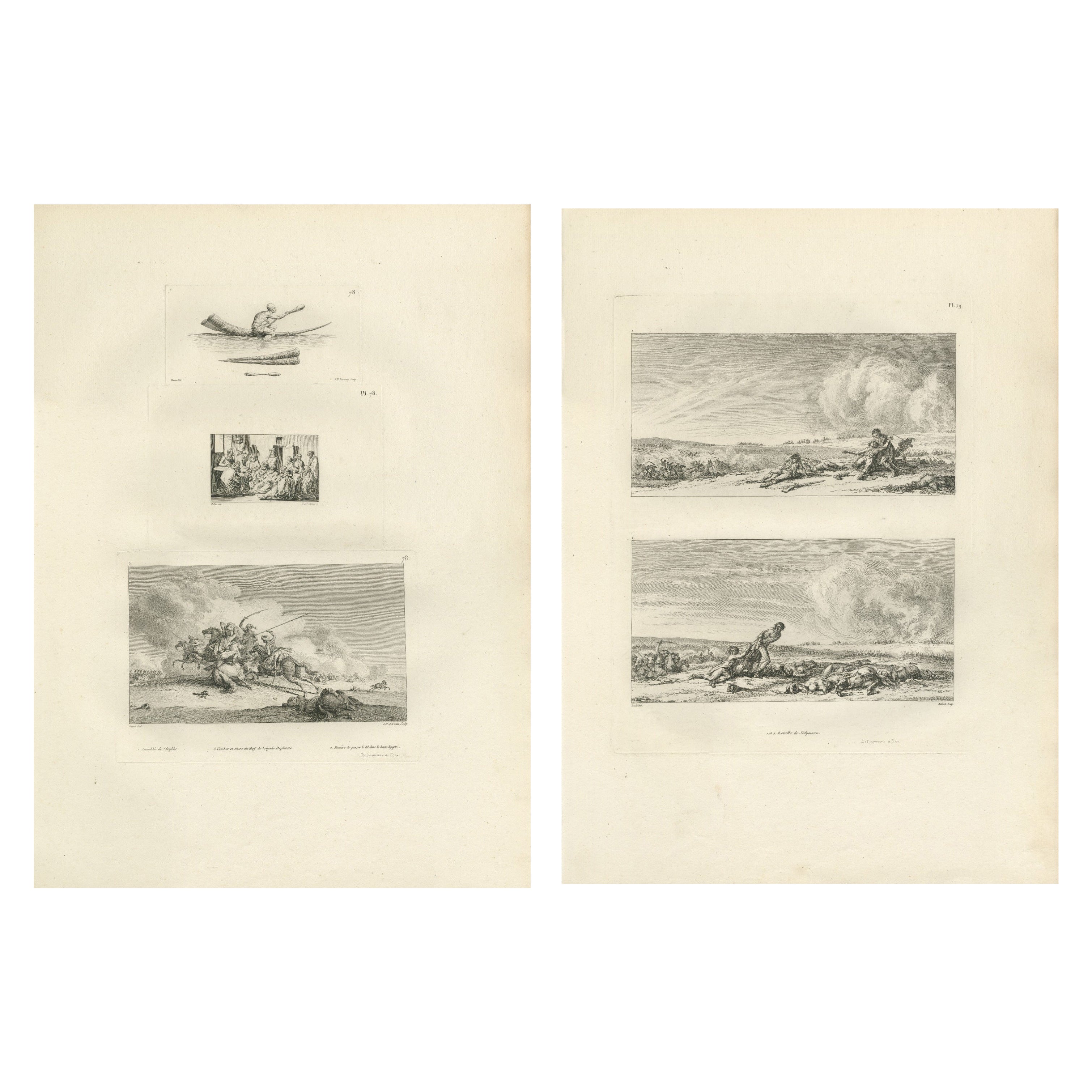 Napoleons ägyptische Campaigner Schlachtszenen - Denon Voyage Egypt Stiche 1802