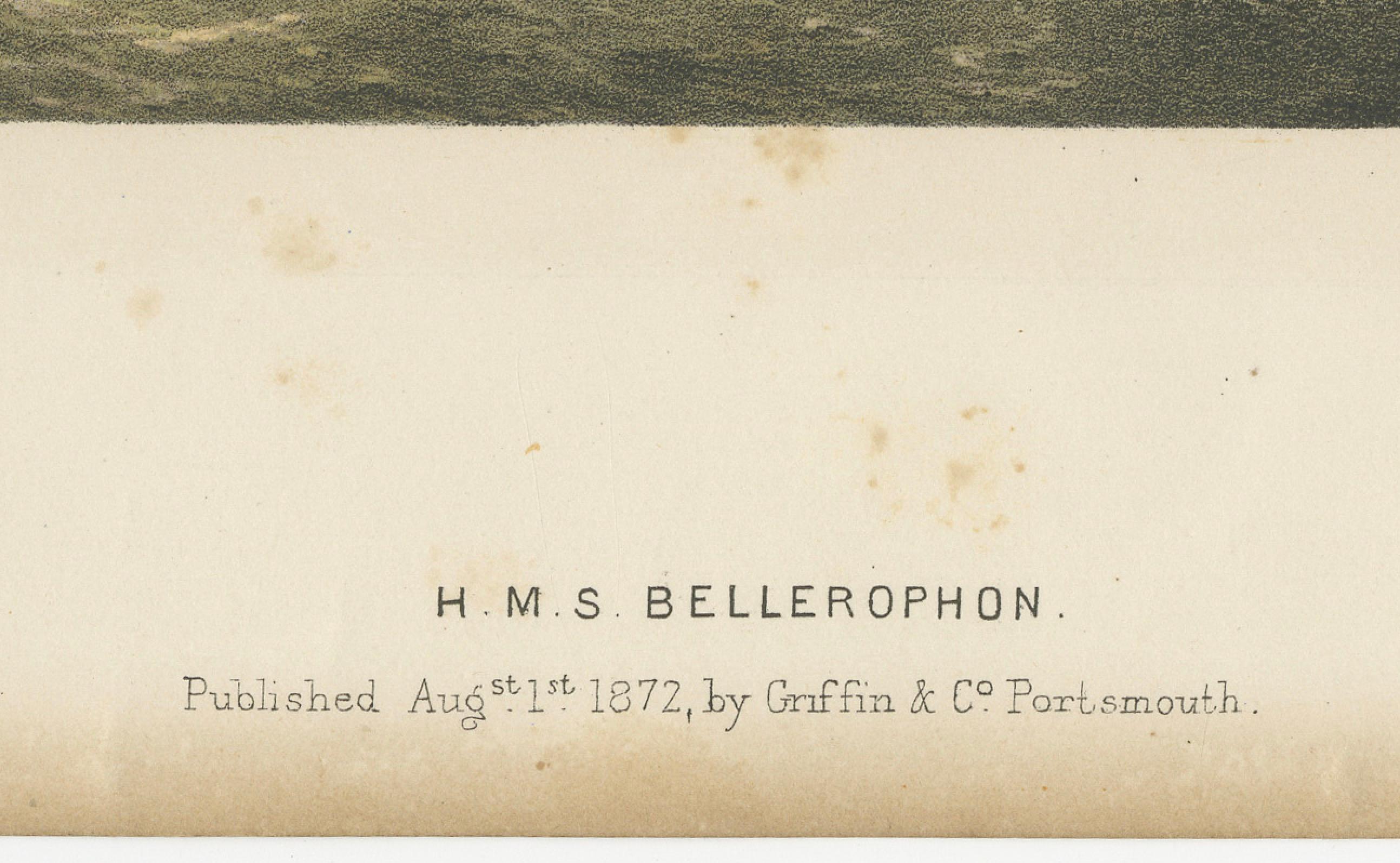 Napoleon's Final Voyage: HMS Bellerophon on the Waters of Exile, 1872 In Good Condition For Sale In Langweer, NL