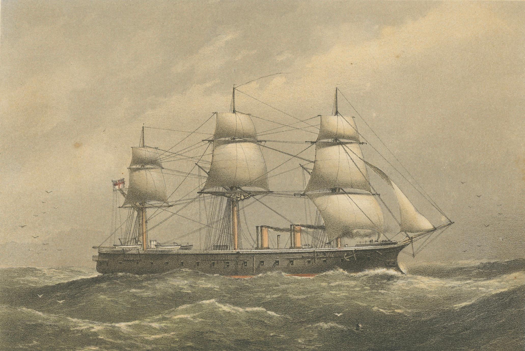 Paper Napoleon's Final Voyage: HMS Bellerophon on the Waters of Exile, 1872 For Sale