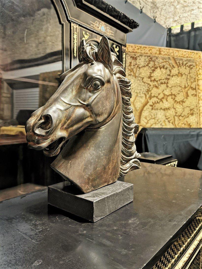 Patinated Napoleon's Horse Sculpture, France, 19th Century