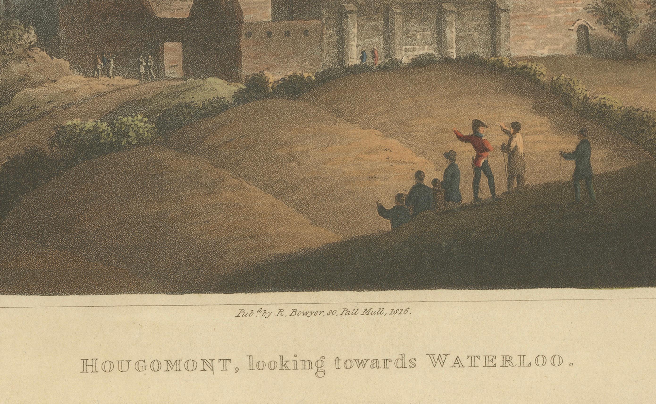 Engraved Napoleon’s Last Stand: Views of Hougoumont and La Haye Sainte After Waterloo For Sale