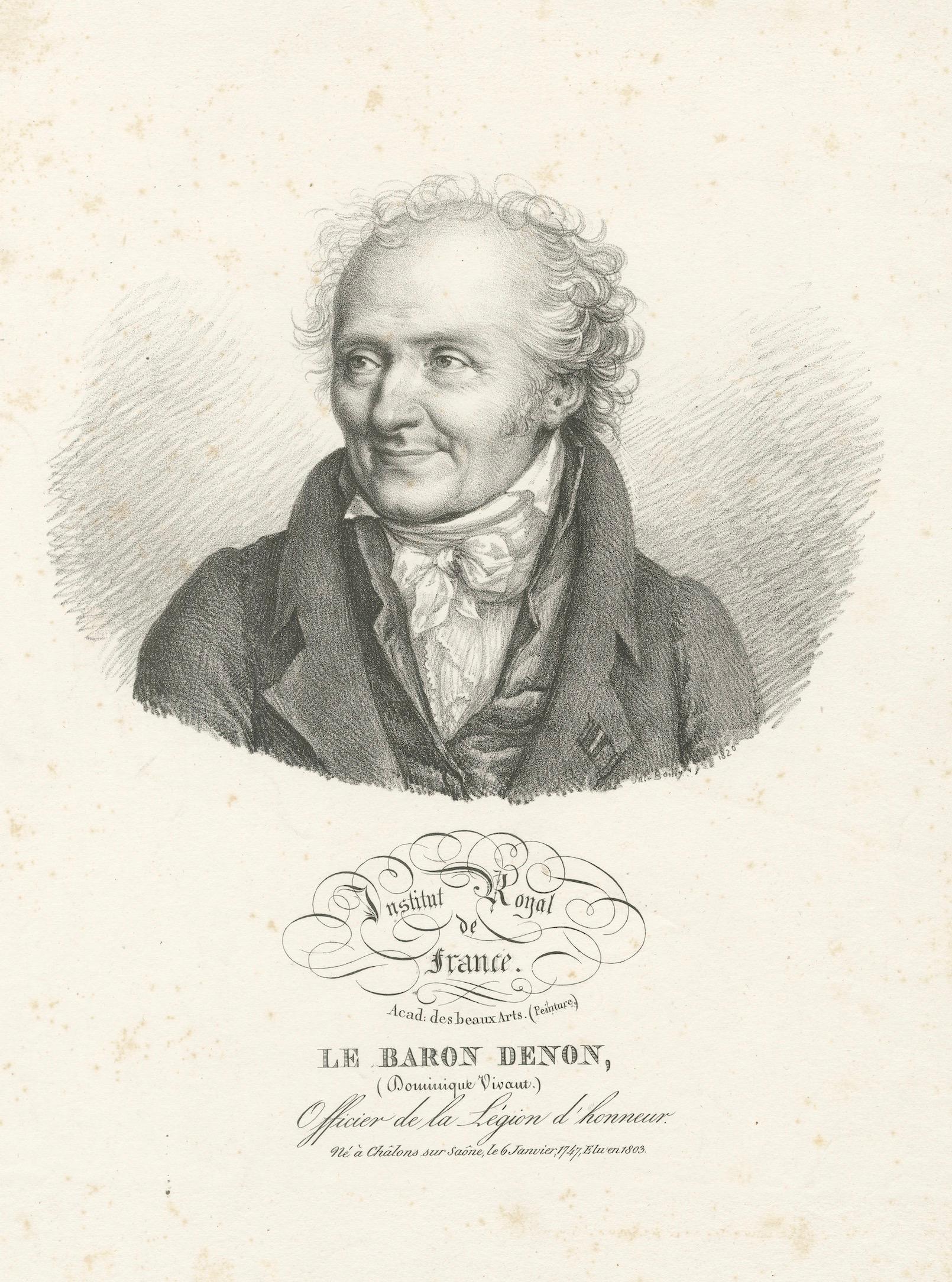Napoleon’s Louvre Director Vivant Denon – French Empire Portrait Engraving c1820