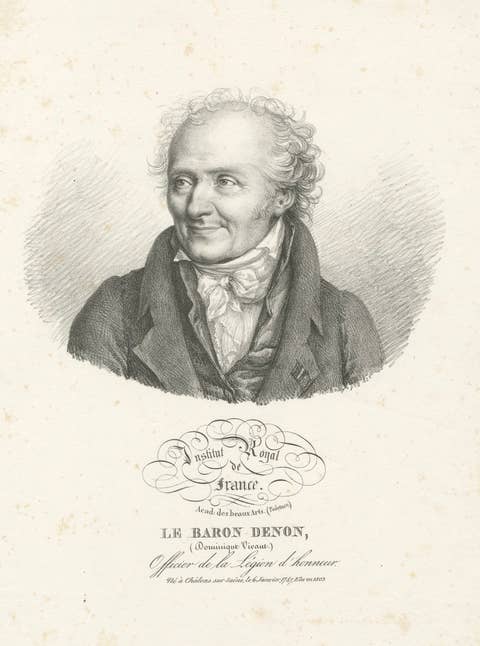 Napoleon’s Louvre Director Vivant Denon – French Empire Portrait Engraving c1820