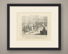 Napoleon's Snow Fort at Brienne, Antique Madou Lithograph, 1827