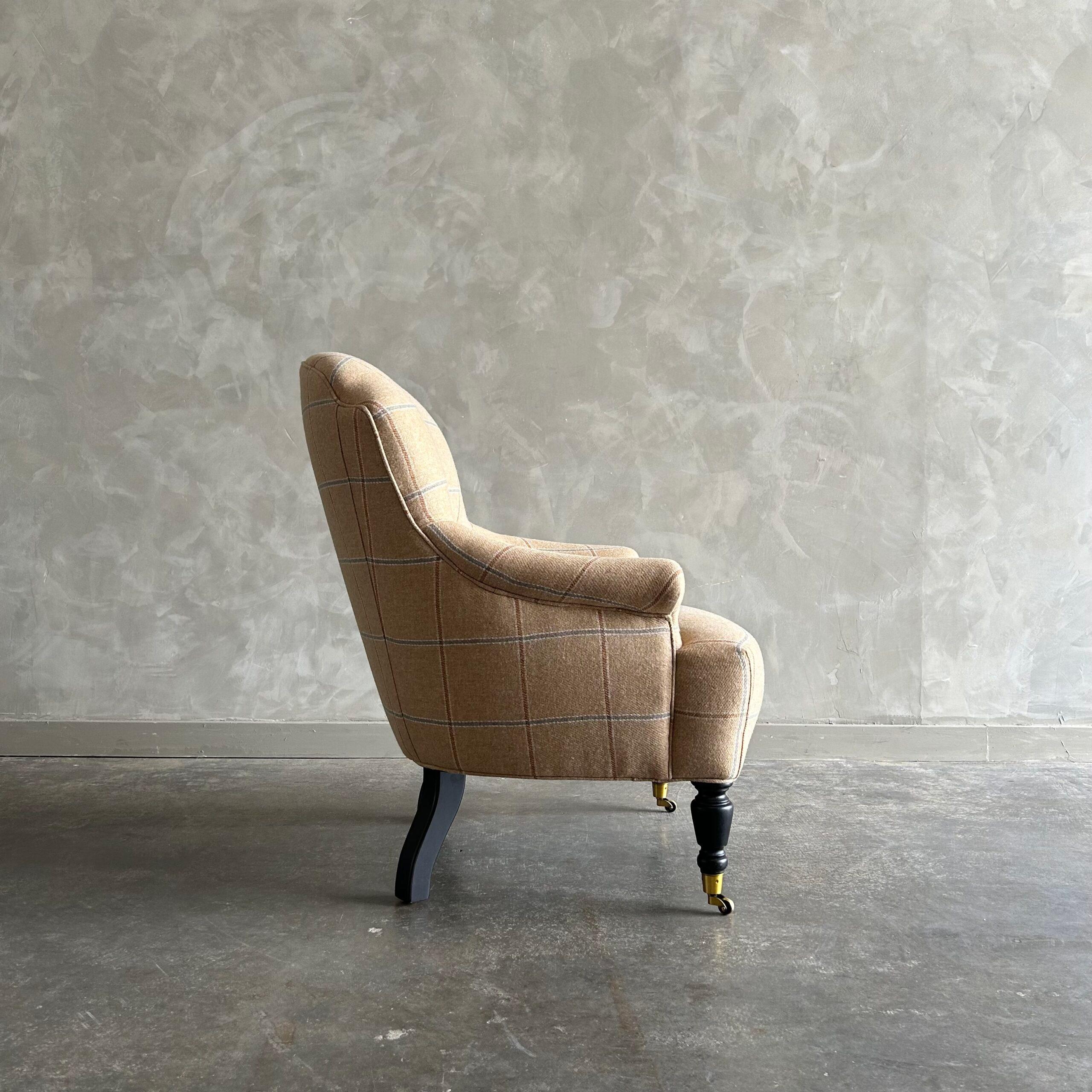 Napoli Reproduction Club Chair in Natural Cotton Canvas In New Condition For Sale In Old Town Orange, CA
