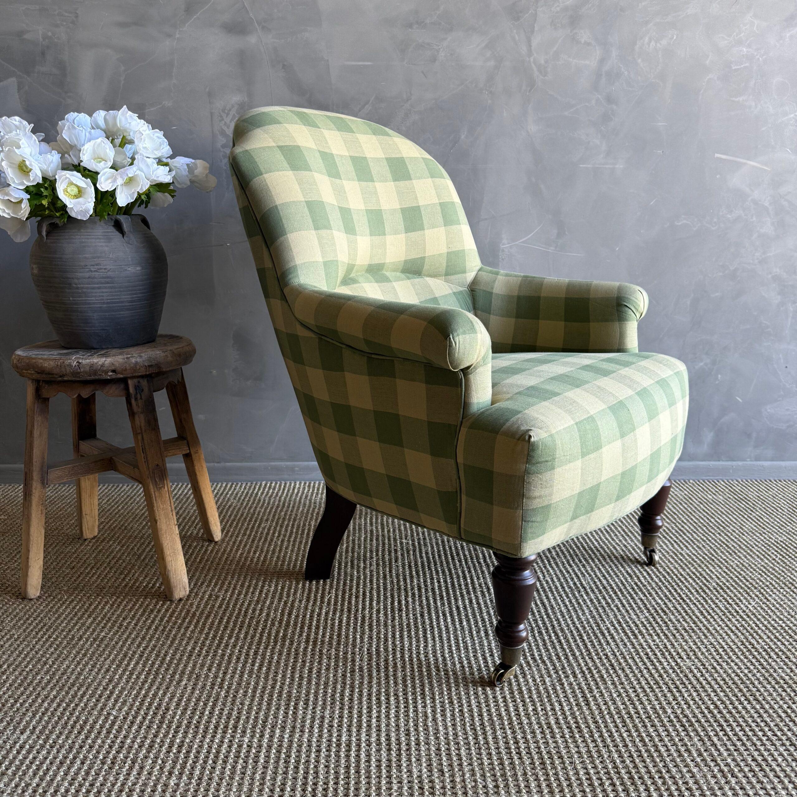Napoli Reproduction Club Chair in Natural Cotton Canvas For Sale 1
