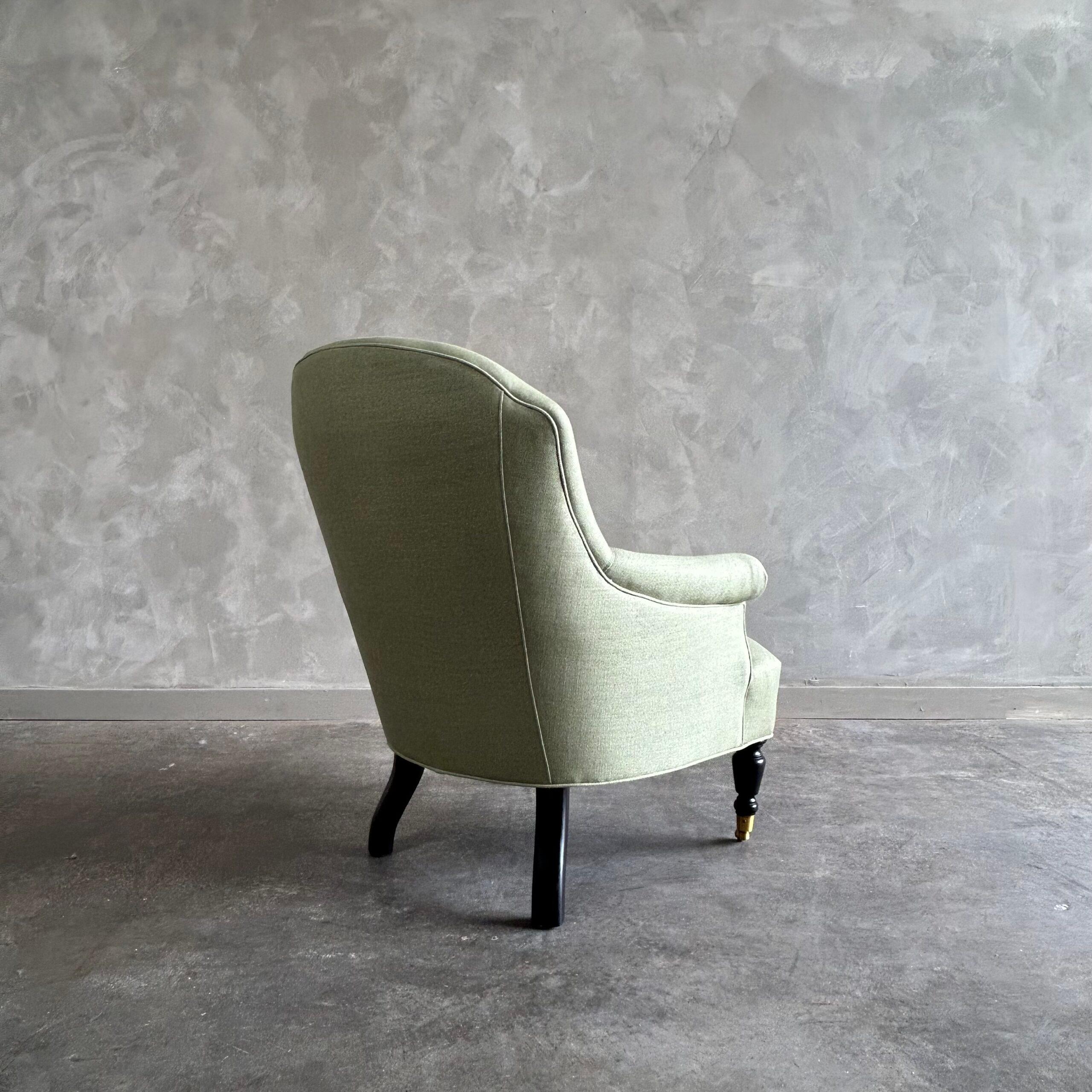 Napoli Reproduction Club Chair in Natural Cotton Canvas For Sale 4